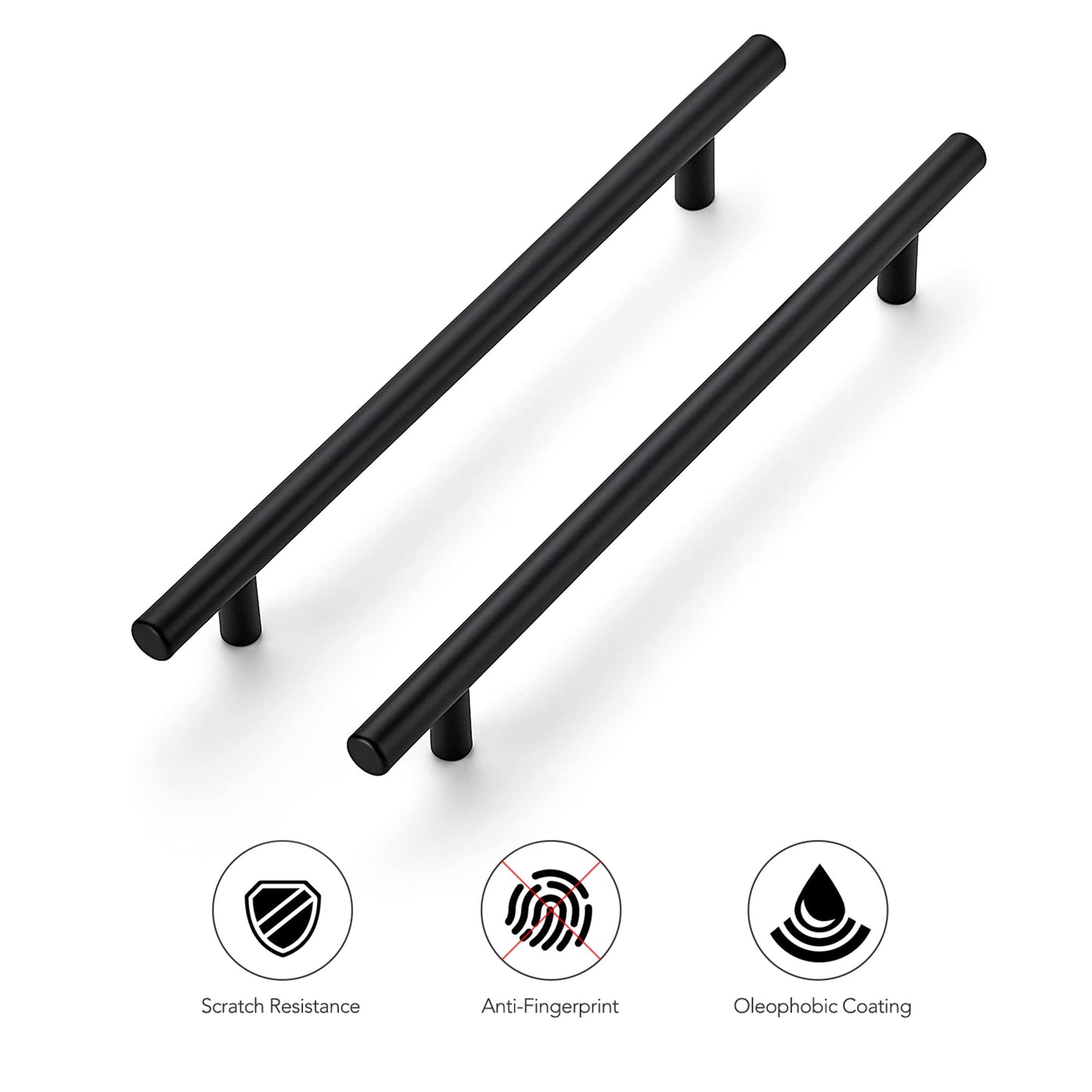 Ravinte 10 Inch Cabinet Handles Matte Black Drawer Pulls Stainless Steel Kitchen Cabinet Hardware Cabinet Pulls 10" Length,7-1/2" Hole Center|20 Pack