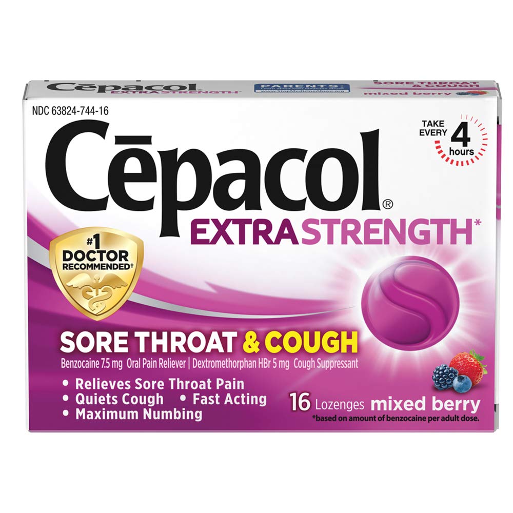 Cepacol Maximum Strength Throat and Cough Drop Lozenges, Mixed Berry, 16 Count