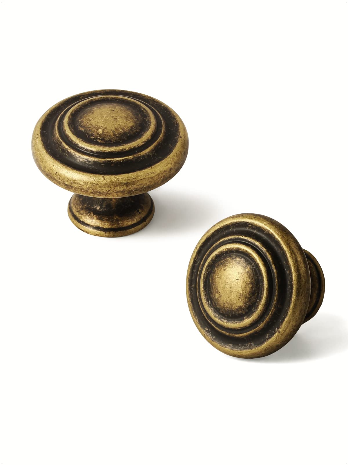 JIASENBAO Classic Antique Brass Cabinet Knobs 10 Pack Vintage Retro Drawer Pulls Dresser Cupboard Kitchen Bathroom Furniture Knobs