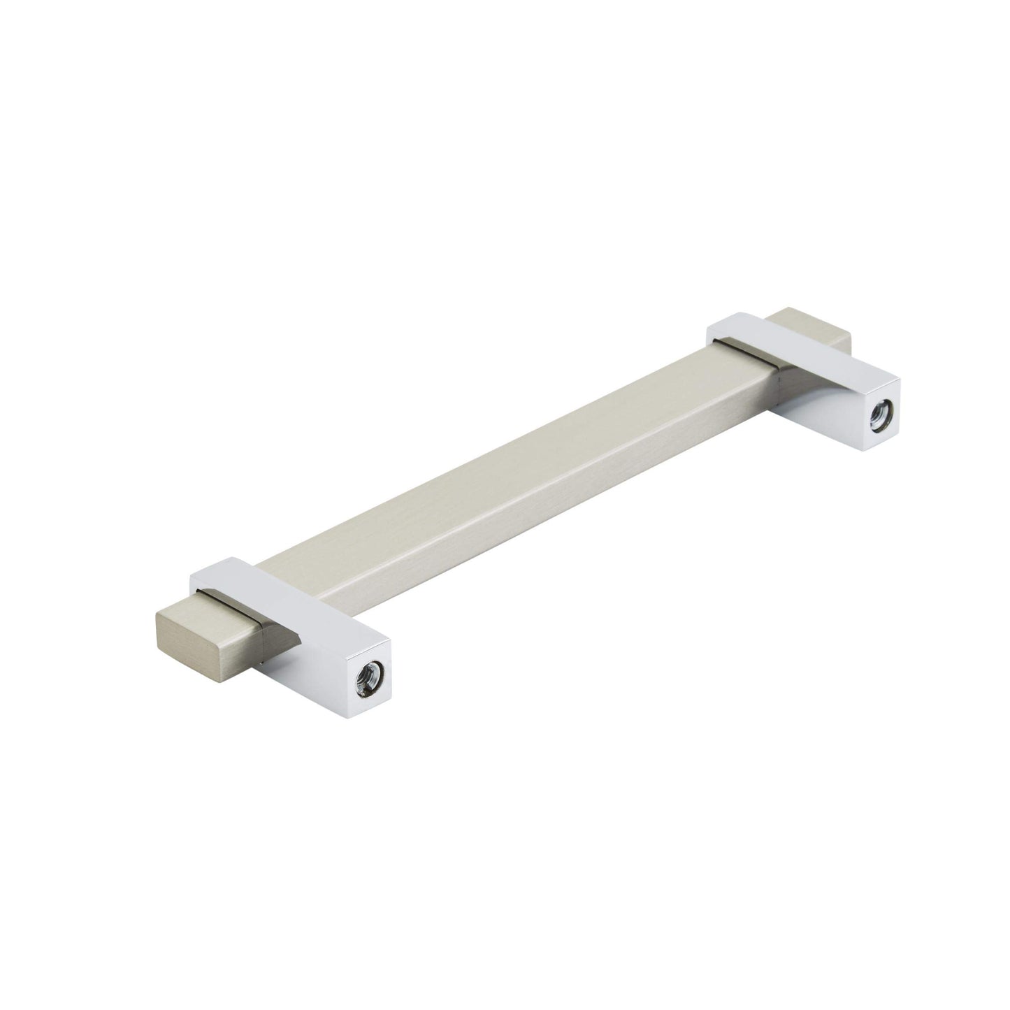 Amerock | Cabinet Pull | Silver Champagne/Polished Chrome | 5-1/16 inch (128 mm) Center to Center | Mulino | 1 Pack | Drawer Pull | Drawer Handle | Cabinet Hardware