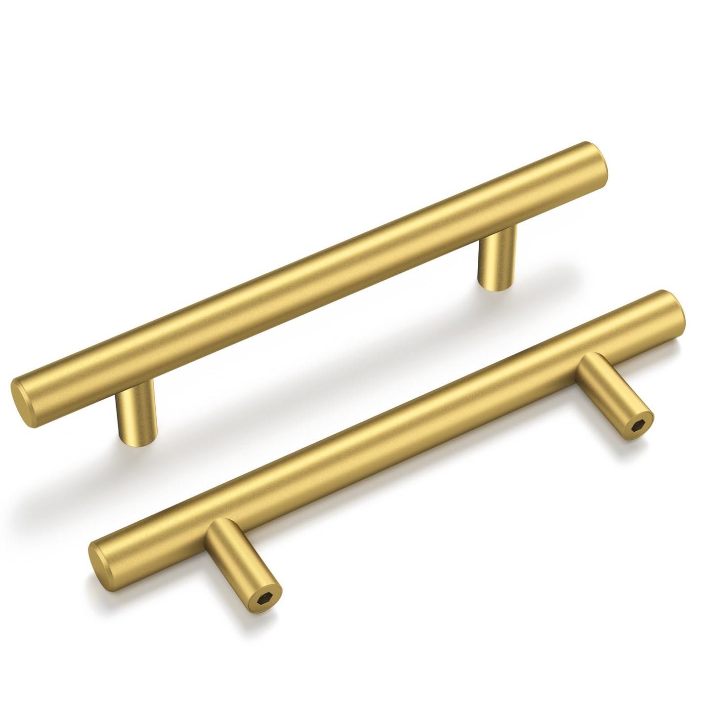 goldenwarm 10 Pack Gold Cabinet Handles Brushed Brass Cabinet Pulls Gold Drawer Pulls 5 inch(128mm) Kitchen Hardware Gold Dresser Pulls Brass Hardware Bathroom Bedroom Furniture Handles