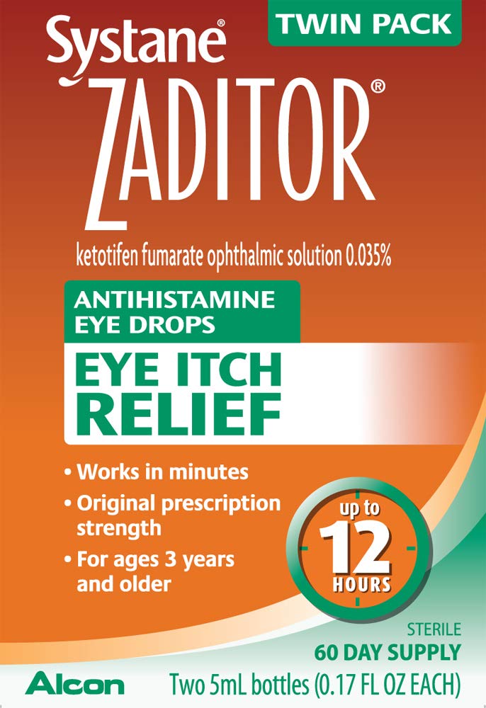 Zaditor Antihistamine Eye Drops, Twin Pack, 5-mL Each, 0.17 Ounce (Pack of 2)