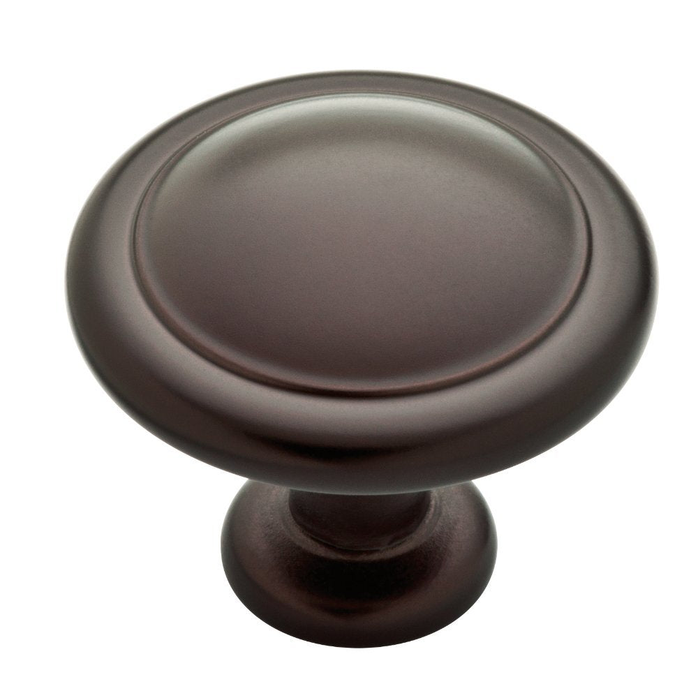 Franklin Brass Round Ringed Cabinet Knob, Dark Oil Rubbed Bronze, 1-1/4 in (32 mm) Drawer 25 Pack, P35597K-OB3-B1