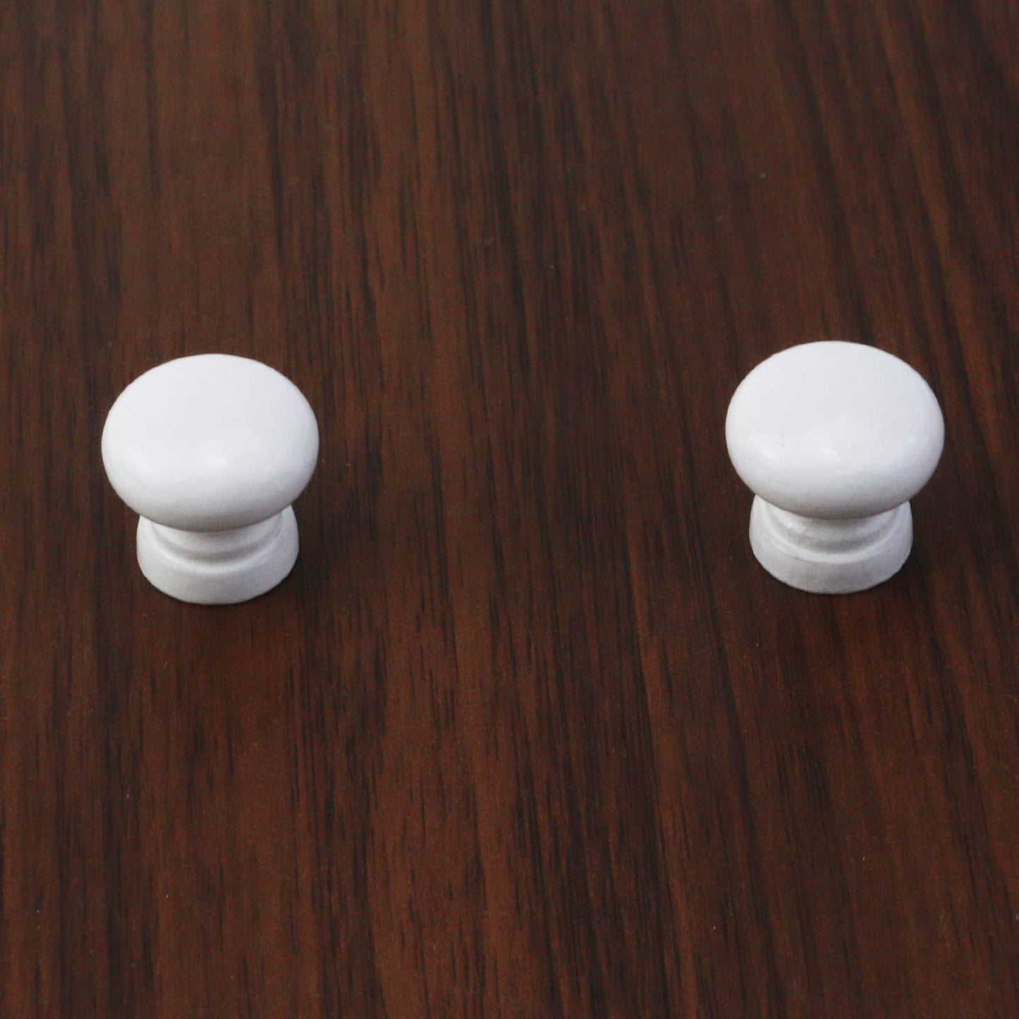 Pastlla 10Pcs Wood Drawer Knob, Round Mushroom Shape Wooden Cabinet Knobs Pull Handle Decorative Cabinet Knobs for Cupboard Closet Bedroom Wardrobe White 0.79" / 20mm