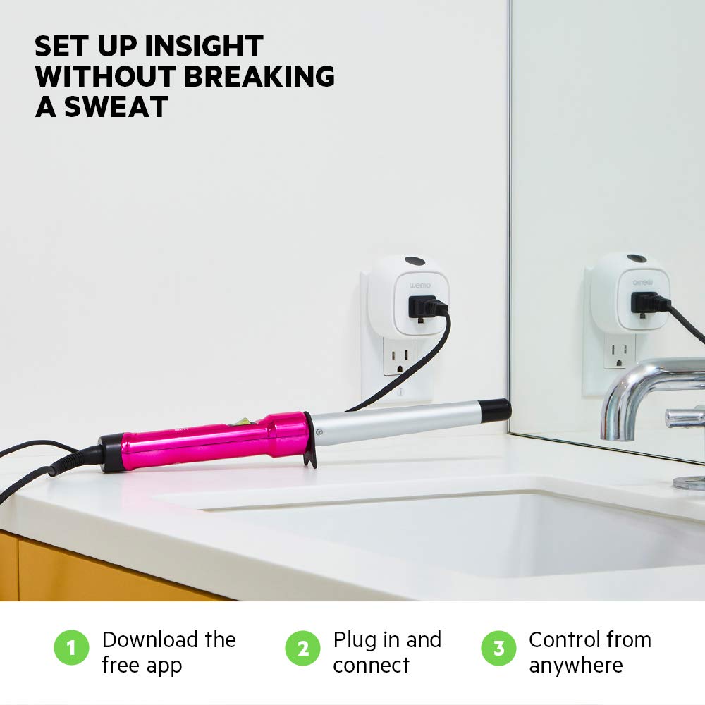 Wemo Insight Smart Plug with Energy Monitoring, WiFi Enabled, Control Your Devices and Manage Energy Costs From Anywhere, Works with Alexa and the Google Assistant