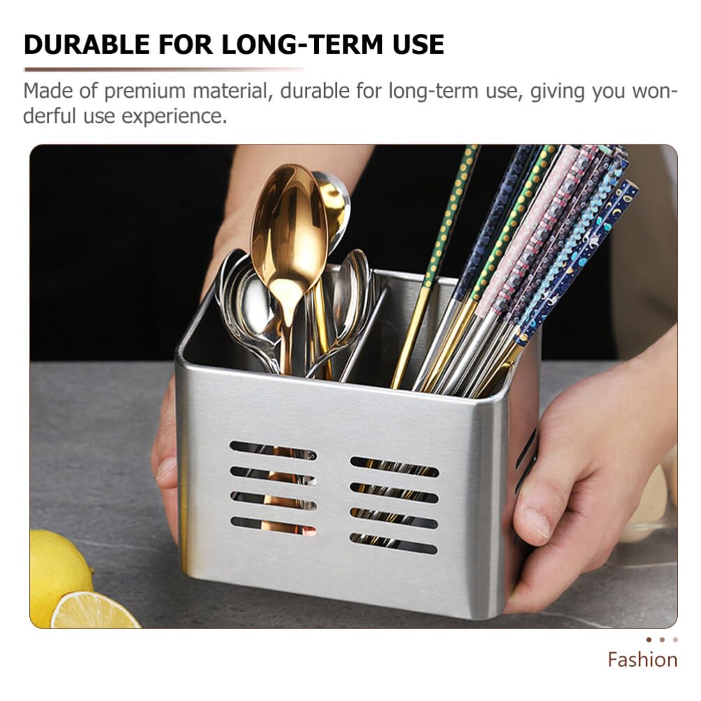 Luxshiny Utensil Drying Rack Metal Utensil Caddy Utensil Holder Canister Stainless Steel Kitchen Utensils Holder for Home Restaurant