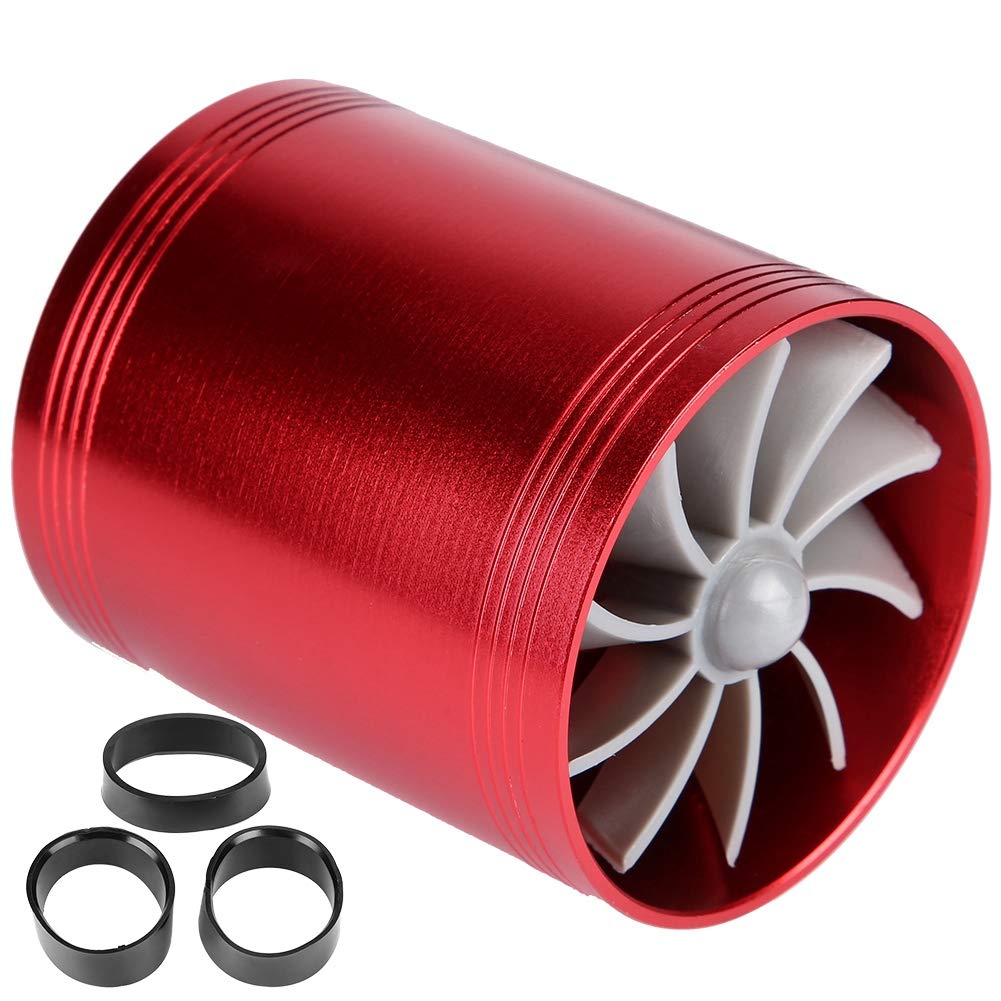 Boost Your Car's Performance with Car Air Intake Turbonator Dual Fan Turbine Super Fuel Saver Turbo (Red)