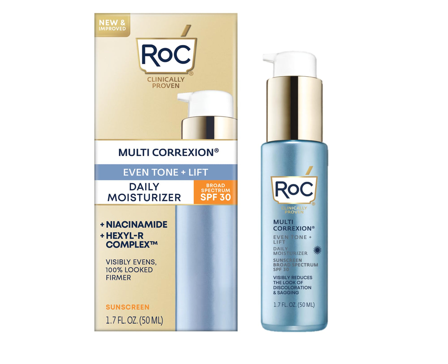 RoC Multi Correxion 5 in 1 Anti-Aging Daily Face Moisturizer with Broad Spectrum SPF 30 & Shea Butter, Skin Care Treatment for Women & Men, 1.7 Ounces (Packaging May Vary)