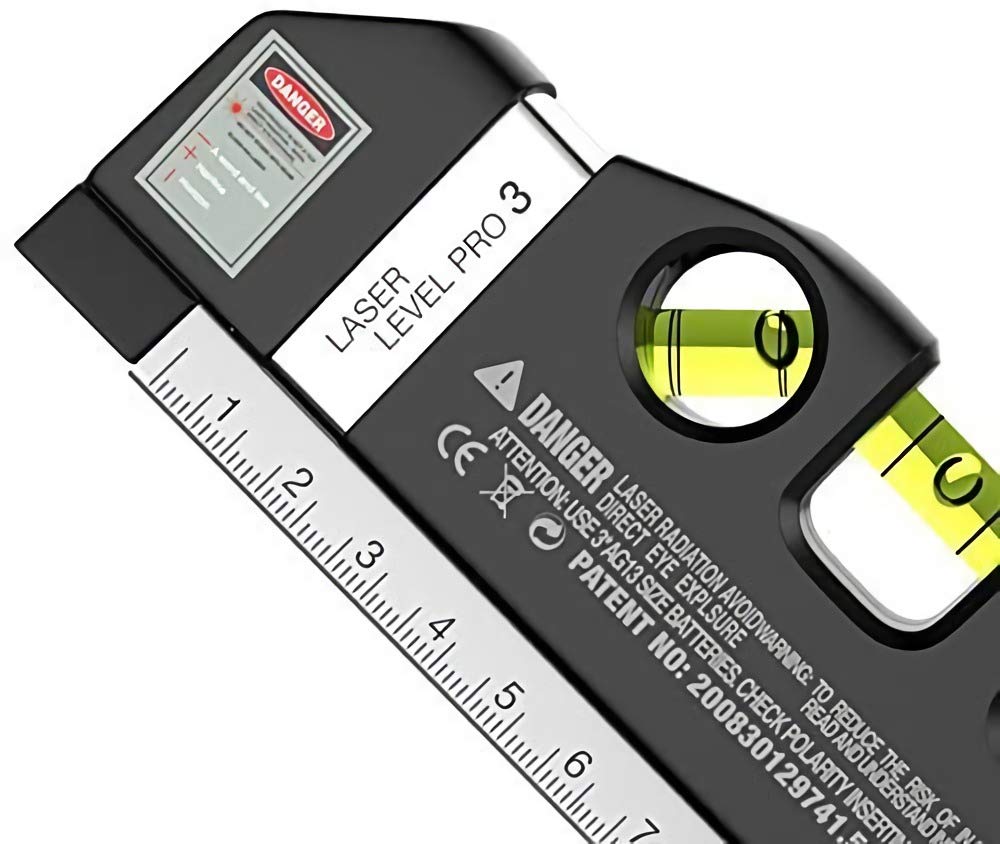 Laser level, Multipurpose Laser Tape Measure Line 8ft+ Tape Measure Ruler Adjusted Standard and Metric Rulers Update Batteries MICMI