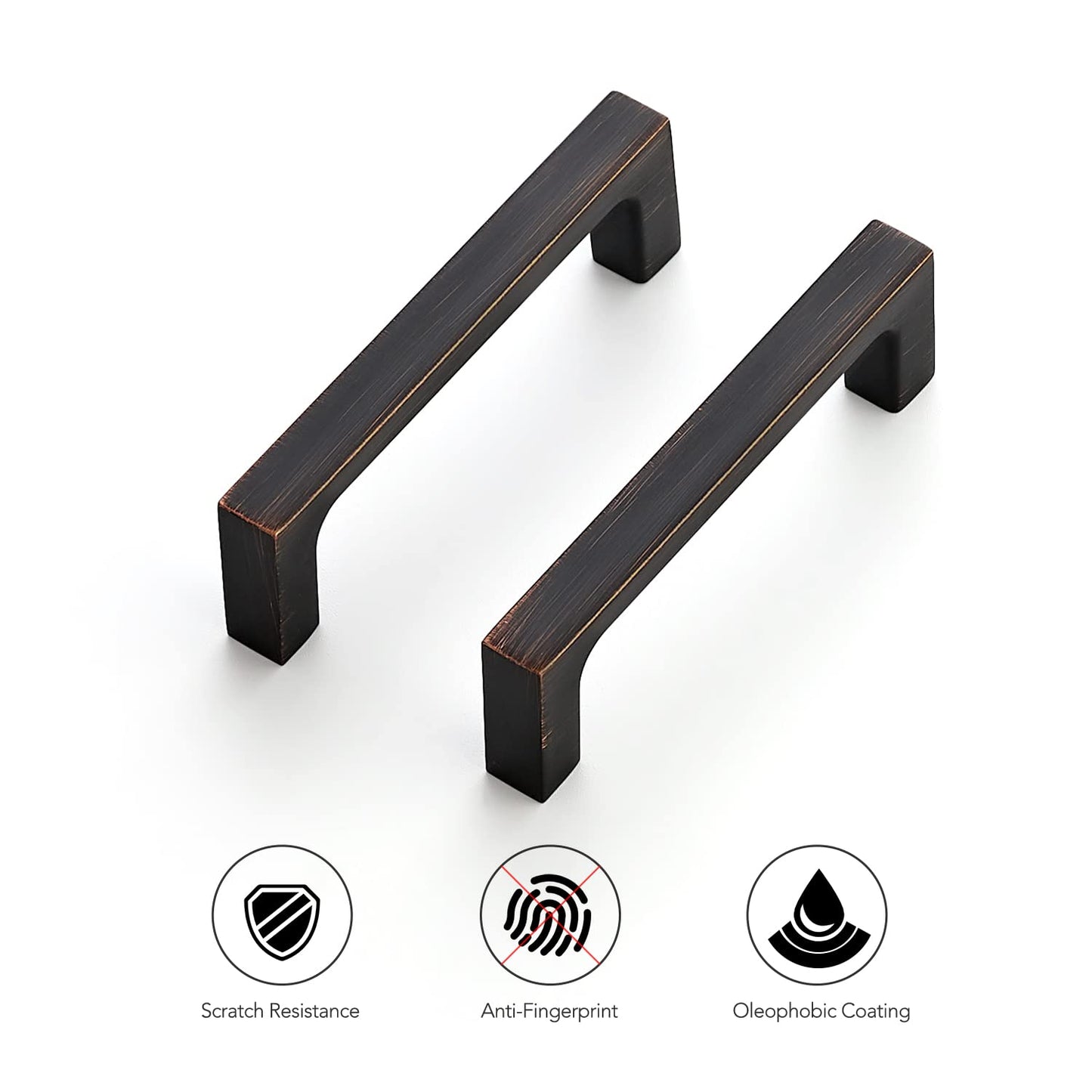 Ravinte 30 Pack Solid 3 Inch Kitchen Square Cabinet Handles Oil-Rubbed Bronze Cabinet Pulls Drawer Pulls Kitchen Cabinet Hardware Kitchen Handles