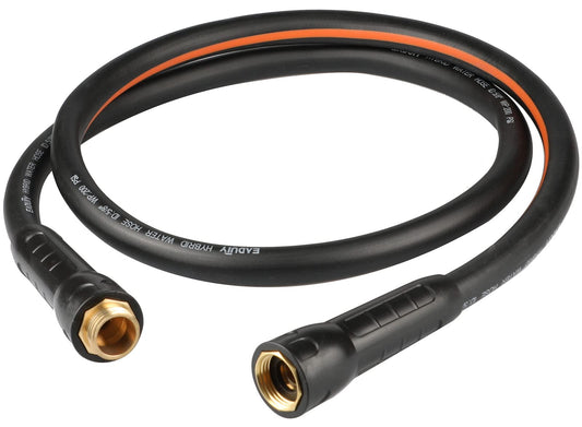 EADUTY Hybrid Garden Hose 5/8 IN. x 50 FT, Heavy Duty, Lightweight, Flexible with Swivel Grip Handle and Solid Brass Fittings, Gray+Orange