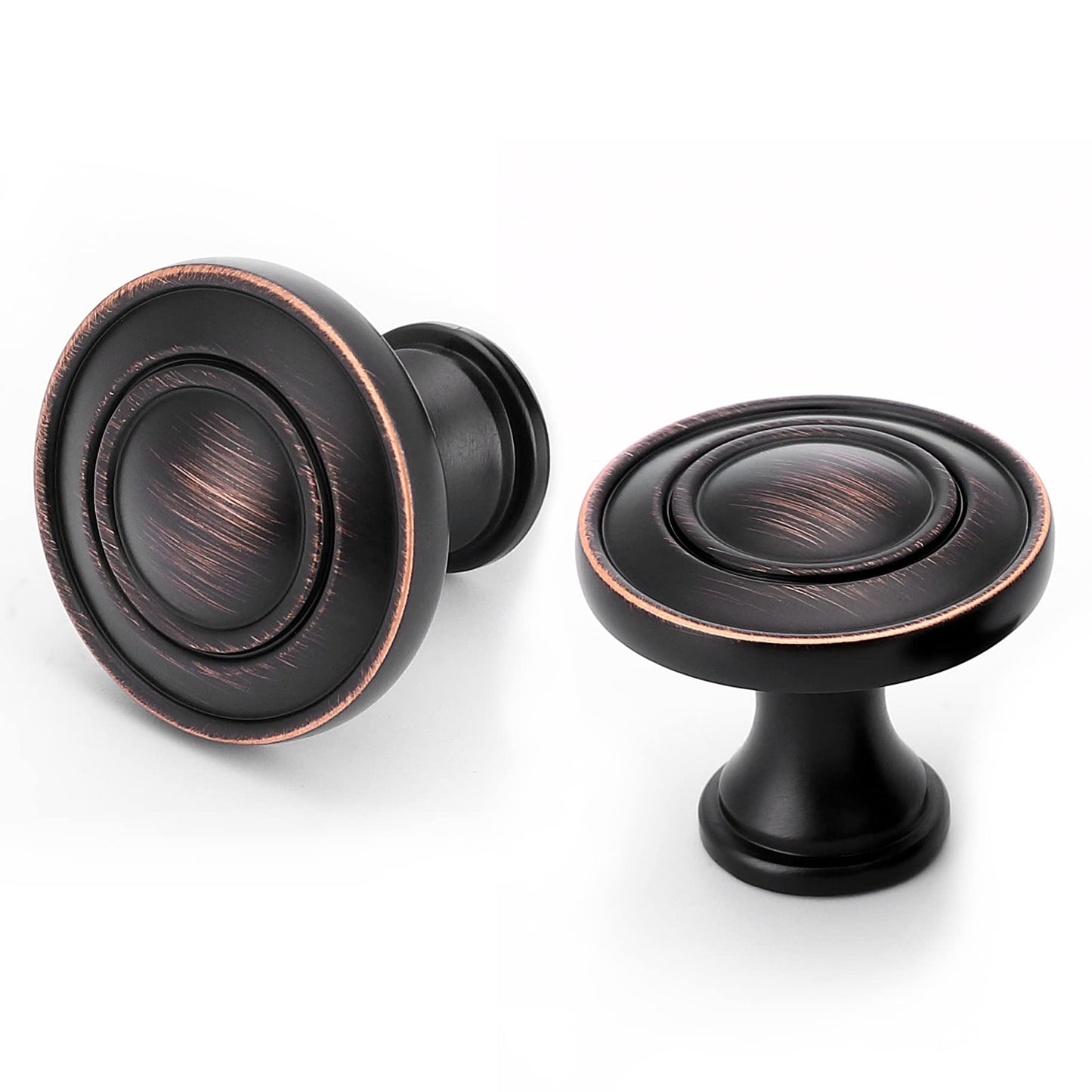 YCSJ 10 Pack Oil Rubbed Bronze Knobs for Cabinets and Drawers,1.25- inch(32mm) Diameter Round Cabinet Knobs Oil Rubbed Bronze, Bronze Knobs for Cabinets Drawers Dressers