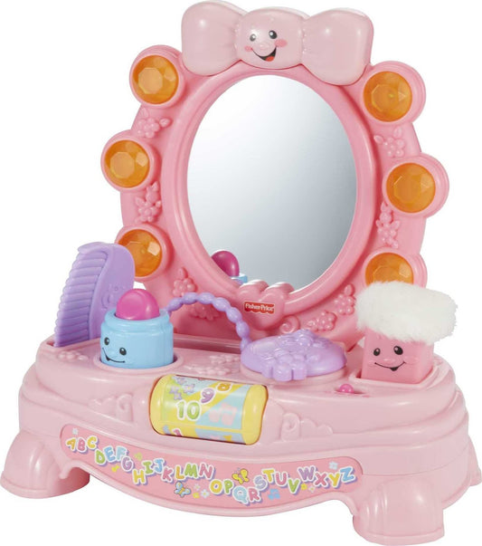 Fisher-Price Laugh & Learn Baby Toy, Magical Musical Mirror, Pretend Vanity Set with Light Sounds and Learning Songs for Infant to Toddler