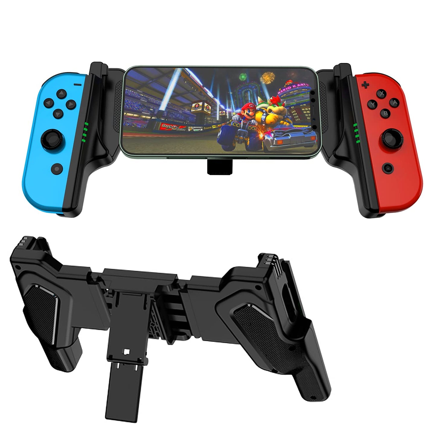 Dogean Adjustable Mount for Nintendo Switch Joy-Con and iPhone with iOS 16 Joy con attachments Adapter Switch Joy con Controller Holder Compatible for iPhone with ios16 (Black)