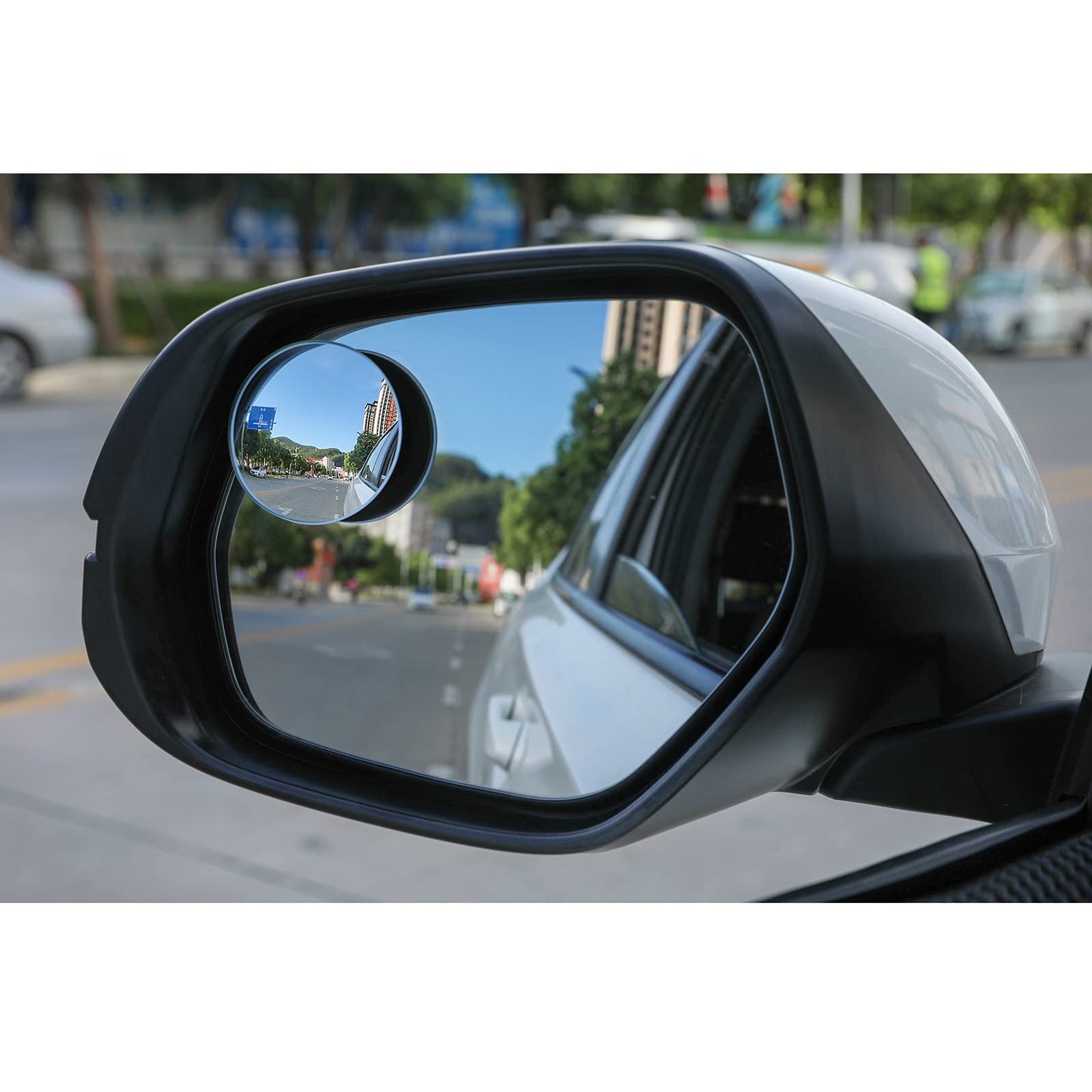 LivTee Blind Spot Mirror, 2" Round HD Glass Frameless Convex Rear View Mirrors Exterior Accessories with Wide Angle Adjustable Stick for Car SUV and Trucks, Pack of 2