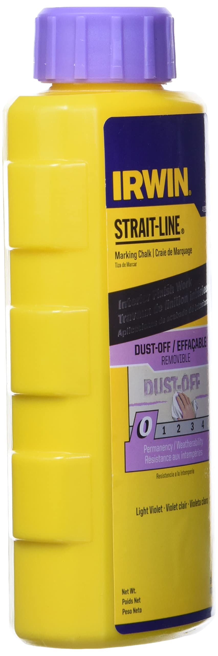 IRWIN Tools STRAIT-LINE Dust-Off Marking Chalk, 6-ounce (4935426), Purple (Pack of 2)