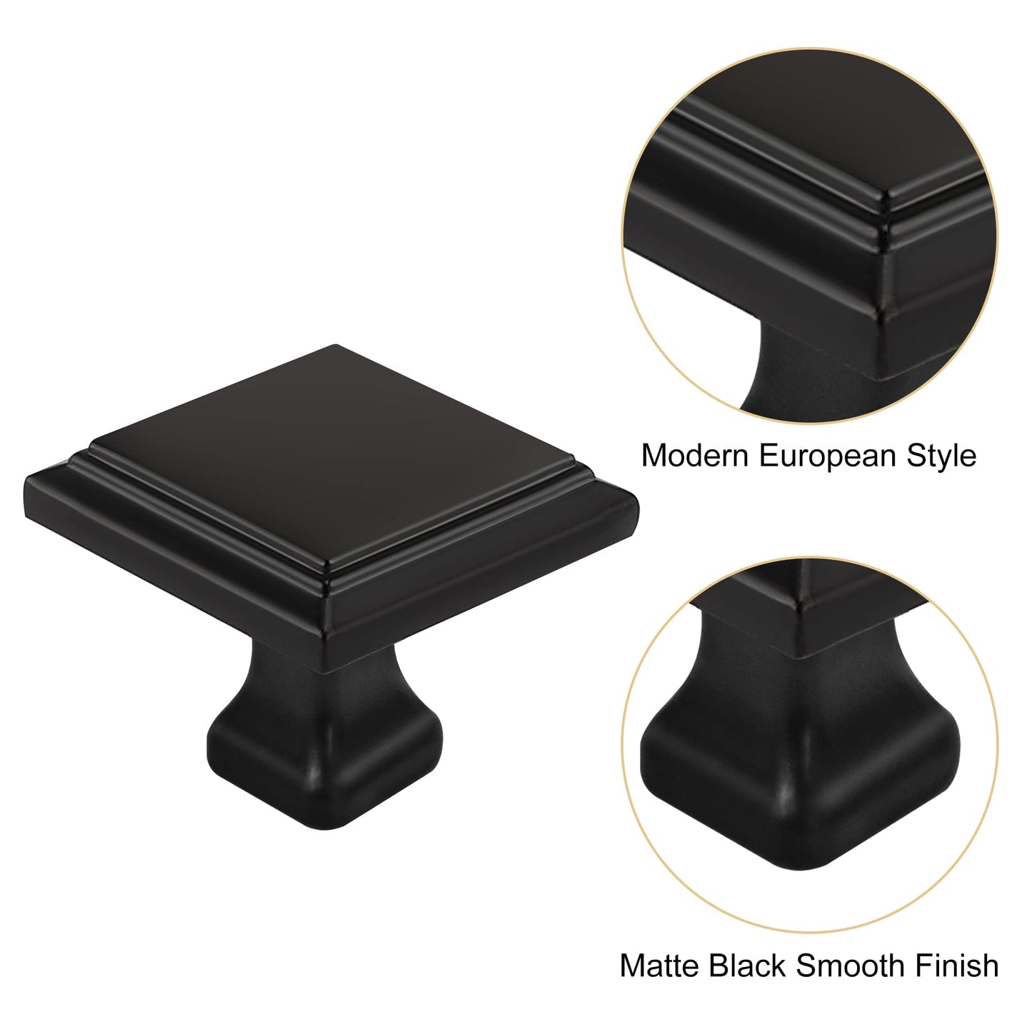 HOMEKNOBS 10 Pack Black Knobs for Dresser Drawers |Black Knobs for Cabinets| Black Drawer Knobs | Knobs for Cabinets and Drawers