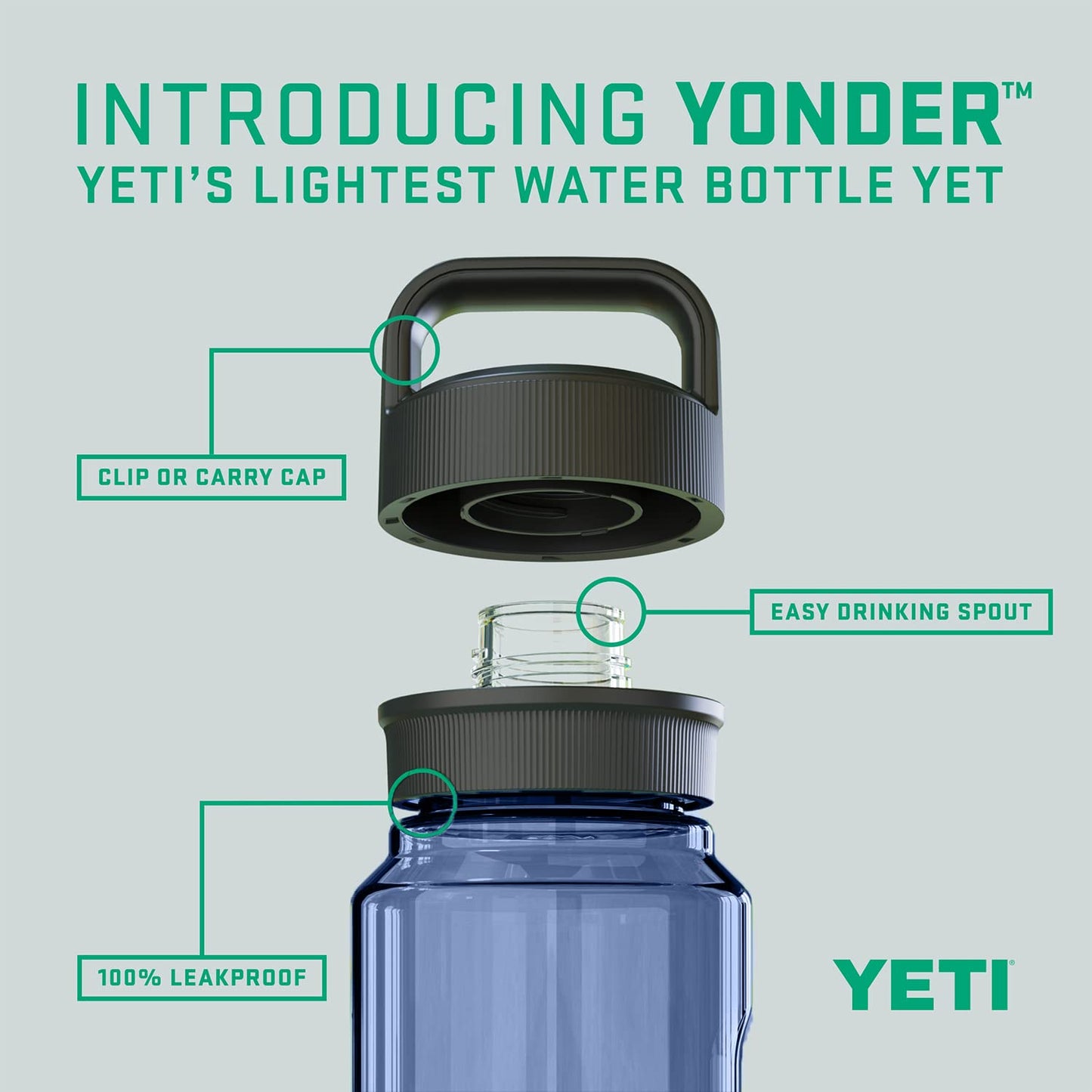 YETI Yonder 1L/34 oz Water Bottle with Yonder Chug Cap, Navy