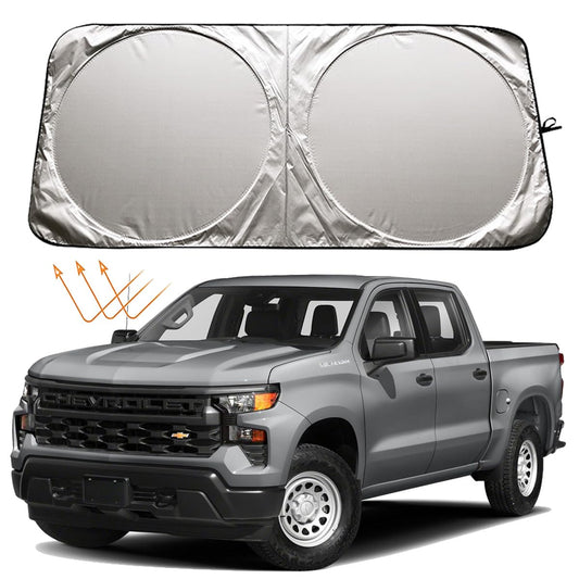 XHRING Windshield Sun Shade for Chevy Silverado 1500/2500/3500 Equinox 2005-2023 Colorado 2004-2023 Malibu 2013-2023 Accessories, Car Front Window Sunshade Sun Visor Shield for GMC Terrain 2010-2023