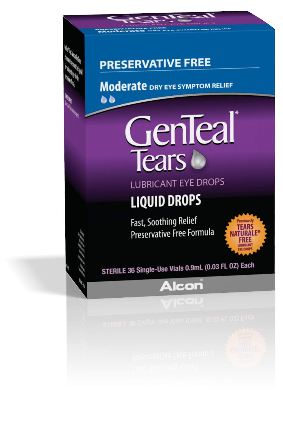 GenTeal Tears Lubricant Eye Drops, Moderate Liquid Drops, SingleUse Vials,1 pack of 36 ct , 0.03 Fl Oz