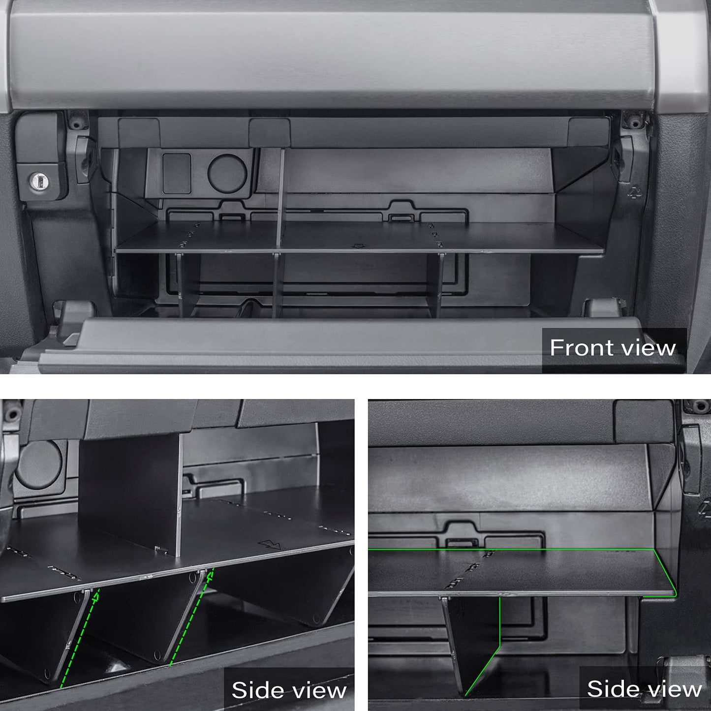 JKCOVER Compatible with Toyota 4Runner Glove Box Dividers Organizer 2010-2021 2022 2023 and Lexus GX 460 (2010-2023) Accessories Insert Box ABS Secondary Storage