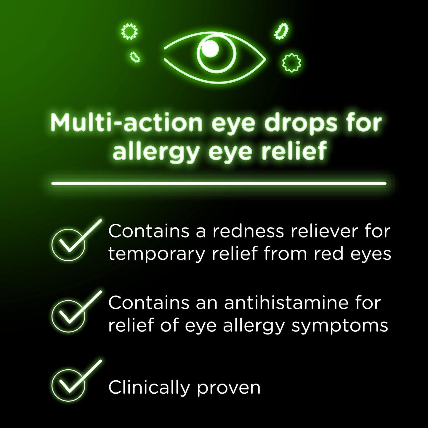 Visine Allergy Eye Relief Multi-Action Antihistamine & Redness Relief Eye Drops, 0.5 fl. oz (Pack of 2)