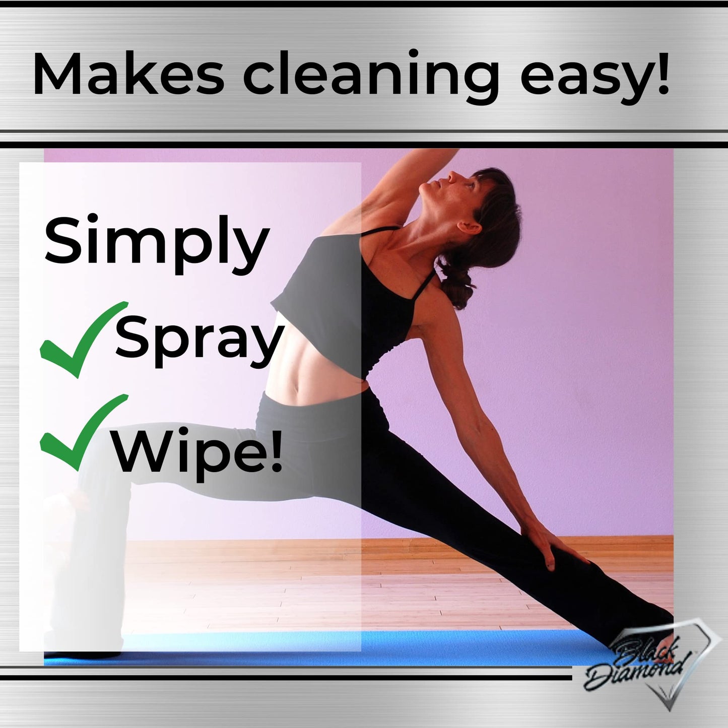 Black Diamond Stoneworks Yoga Mat Spray Cleaner: USDA Certified BIOBASED- Essential Oils, Safe for All Type of Materials, Exercise, Pilates, or Workout Mats. (1 gallon)