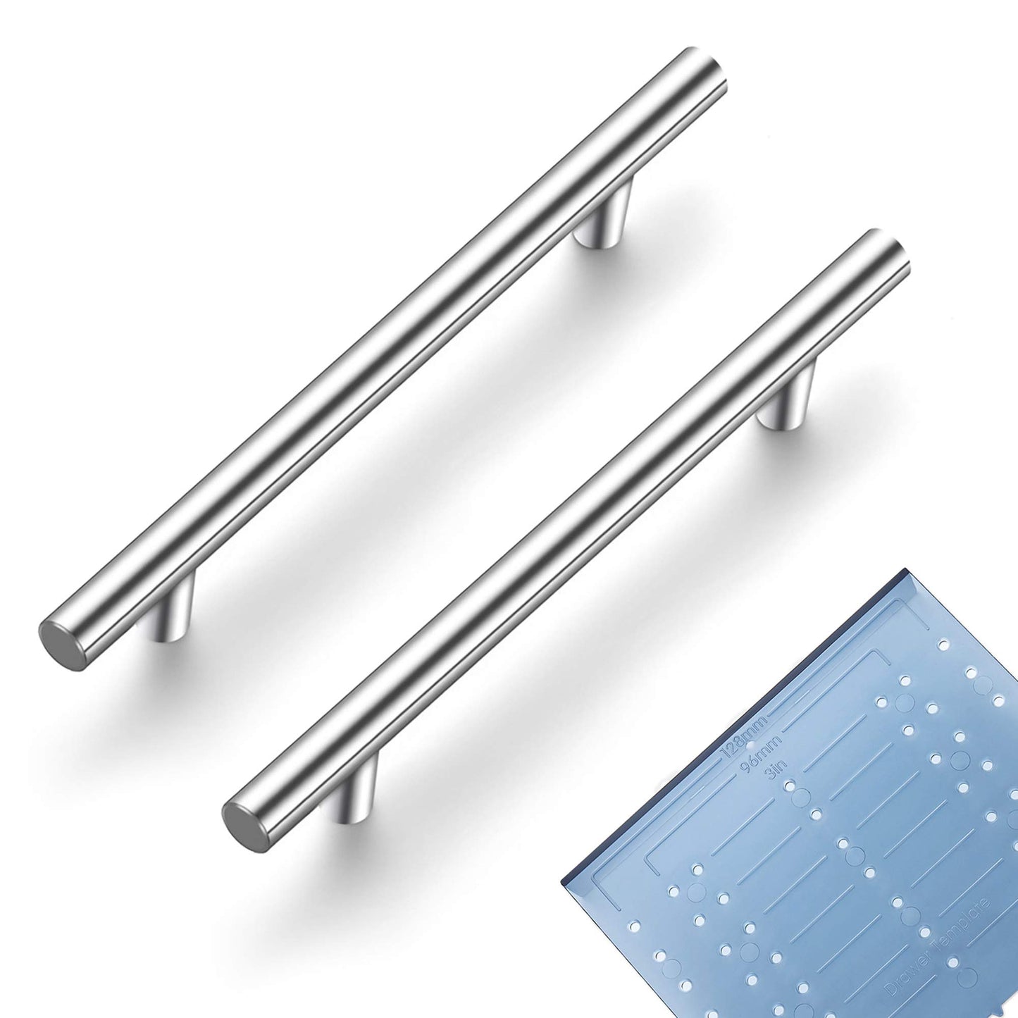 Ravinte 30 Pack | 7.38'' Cabinet Pulls Brushed Nickel Stainless Steel Kitchen Drawer Pulls Cabinet Handles 7-3/8”Length, 5” Hole Center with Mounting Template