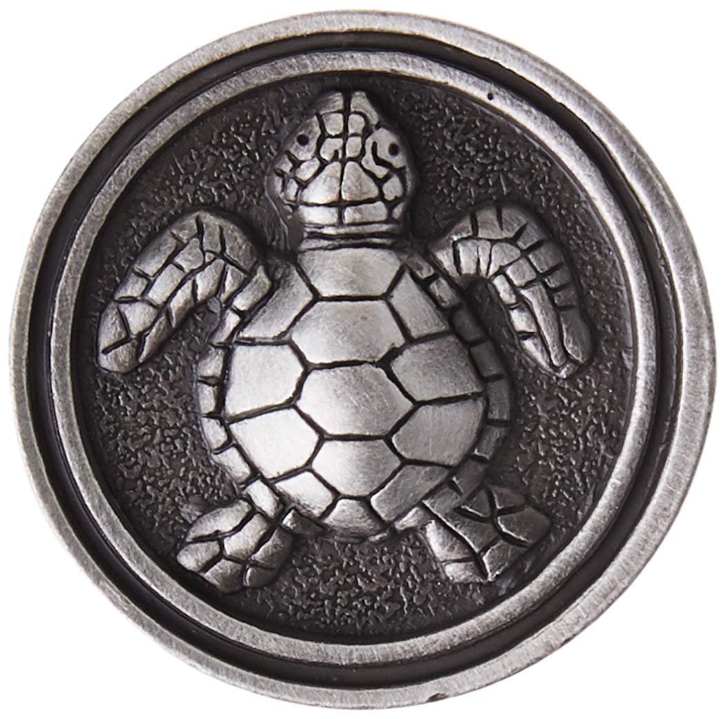 Franklin Brass Seaside Cottage Turtle Cabinet Knob, Brushed Satin Pewter, 35 mm Drawer 5 Pack, PBF656-BSP-C1