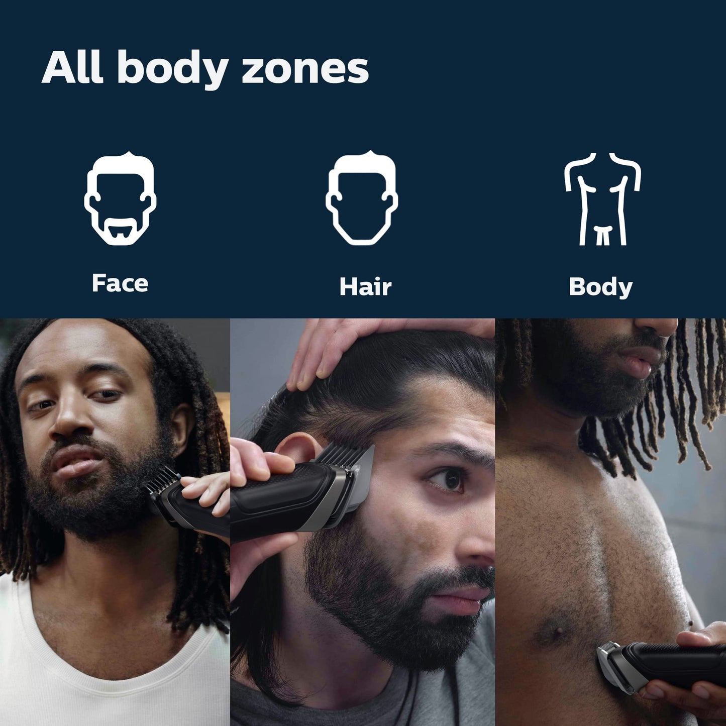 NEW Philips Norelco Multigroom Series 5000 18 Piece, Beard Face, Hair, Body and Intimate Hair Trimmer for Men - NO BLADE OIL MG5910/49