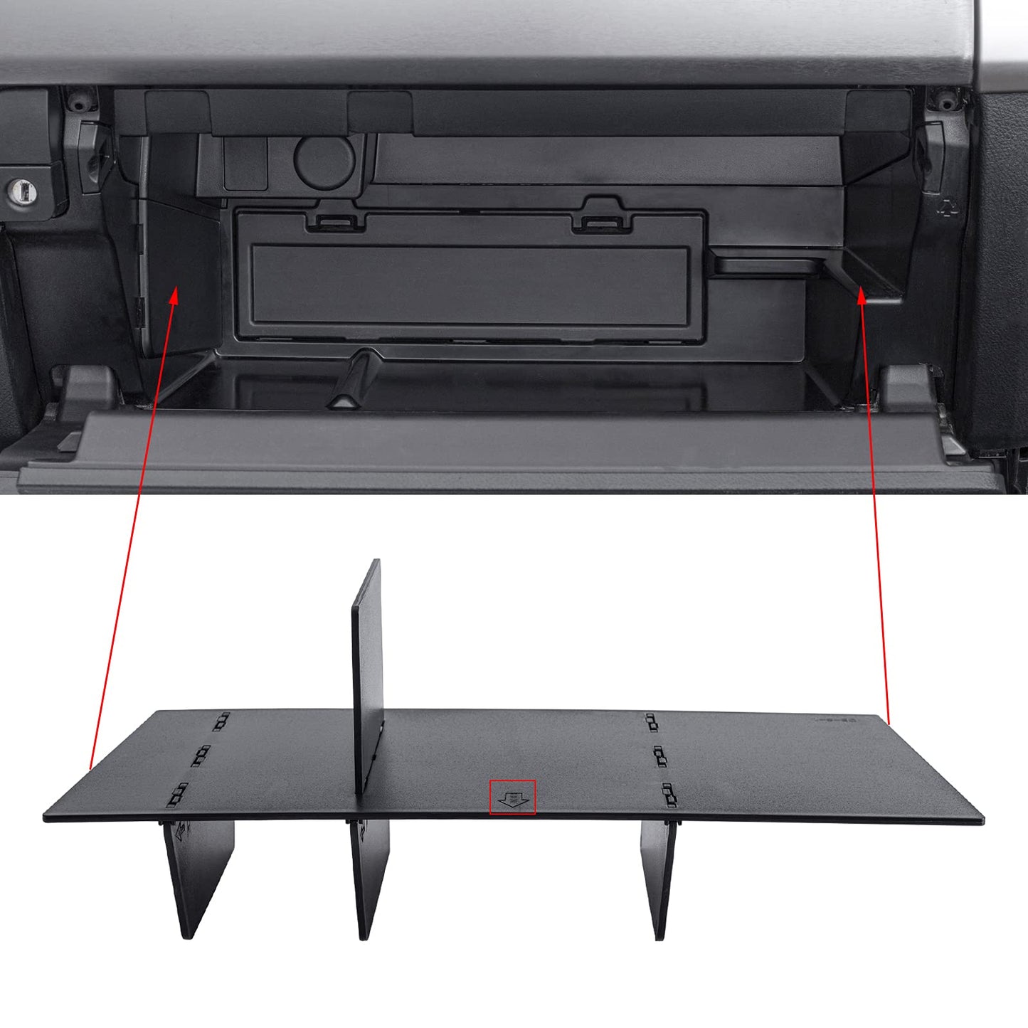 JKCOVER Compatible with Toyota 4Runner Glove Box Dividers Organizer 2010-2021 2022 2023 and Lexus GX 460 (2010-2023) Accessories Insert Box ABS Secondary Storage