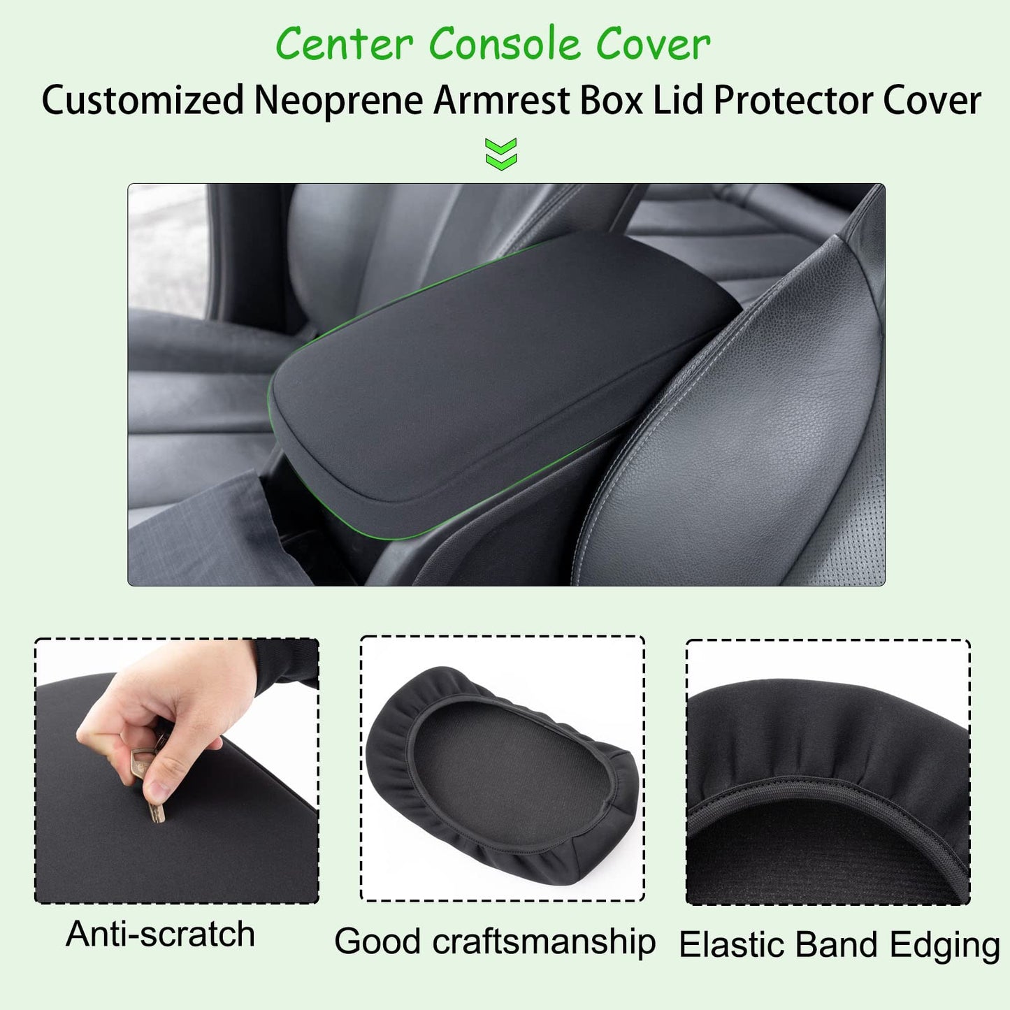 JDMCAR Center Console Cover Compatible with 2015-2022 Chevy Colorado/GMC Canyon Accessories Customized Neoprene Armrest Box Lid Protector Cover