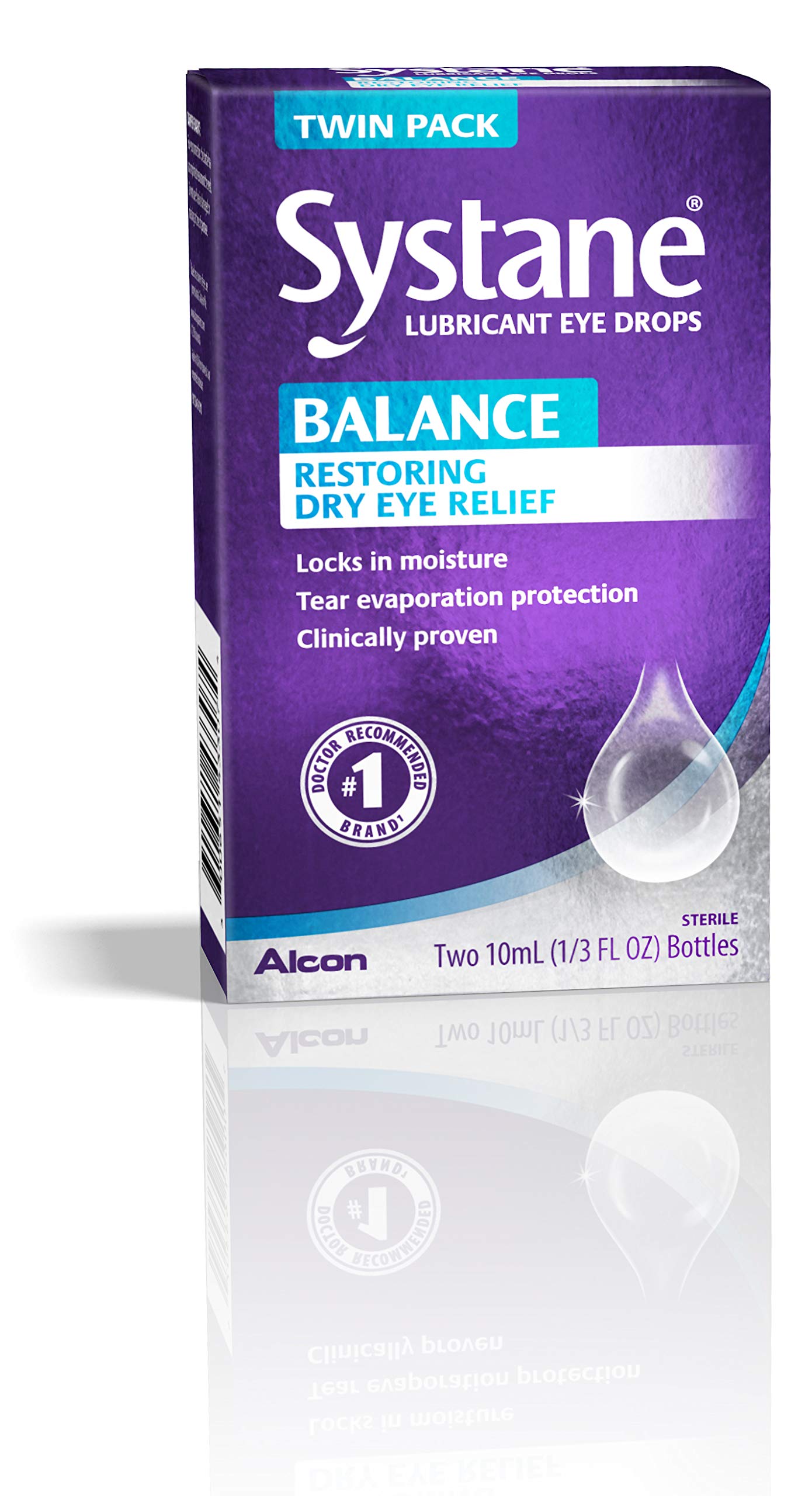 Systane Balance Lubricant Eye Drops, Twin Pack, 10-mL Each