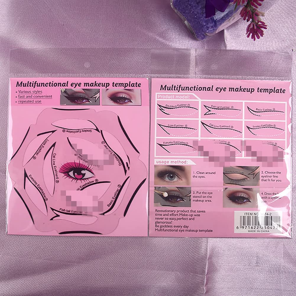 ASDGA Professional Eyeliner Stencil Eyeshadow Stamp Pads Auxiliary Makeup Learning Tool Card Beginner Beauty for Eye Artist Supplies Must Haves (2 Pcs)