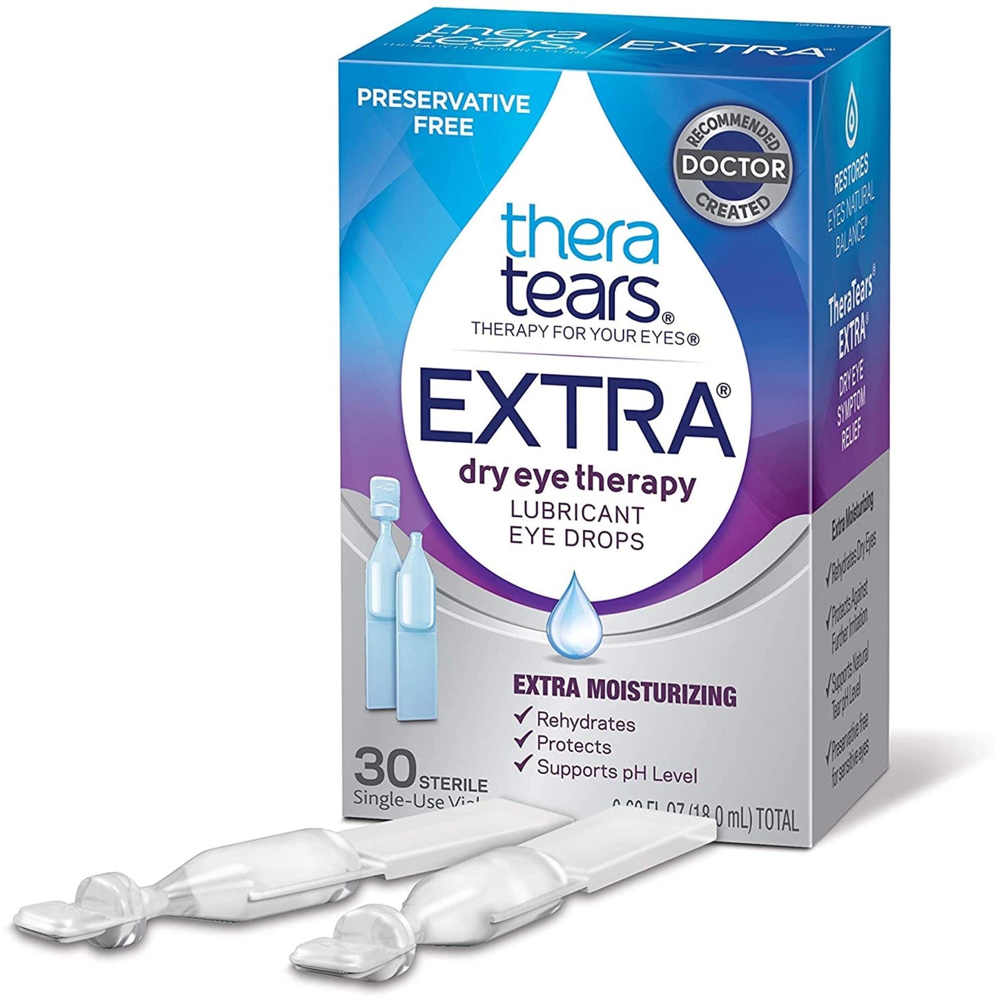 TheraTears Extra Dry Eye Therapy Lubricant Eye Drops Preservative Free 30ct, 30 Count