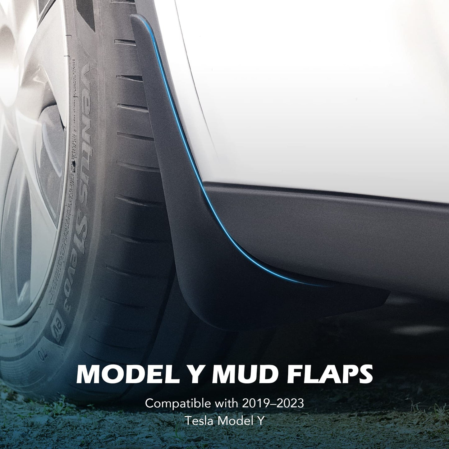 OMT Mud Flaps Compatible with Model Y, 4 Pack Matte Black Mud Flaps Drill Free Splash Guards for 2019-2023 Tesla Model Y Accessories, Mud Guards Car Exterior Accessories Gifts for Tesla Owners