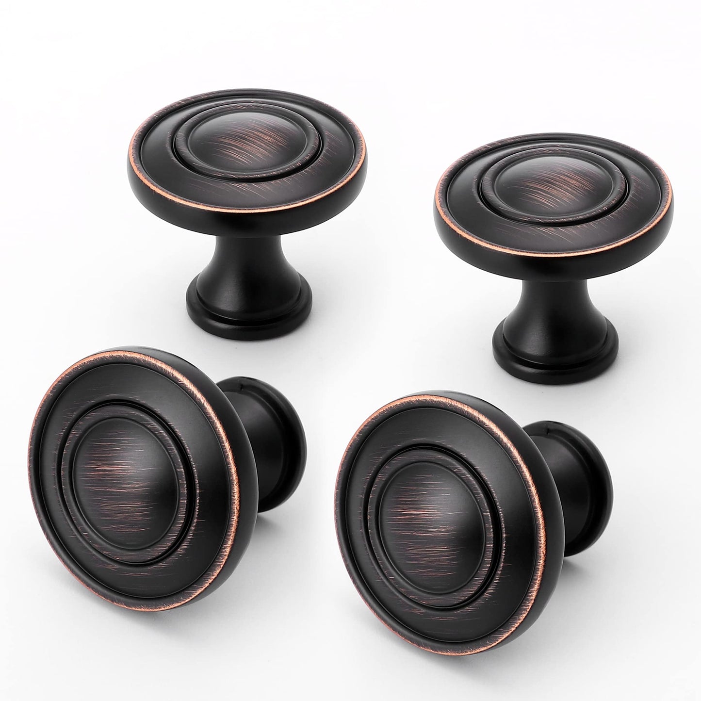 YCSJ 10 Pack Oil Rubbed Bronze Knobs for Cabinets and Drawers,1.25- inch(32mm) Diameter Round Cabinet Knobs Oil Rubbed Bronze, Bronze Knobs for Cabinets Drawers Dressers