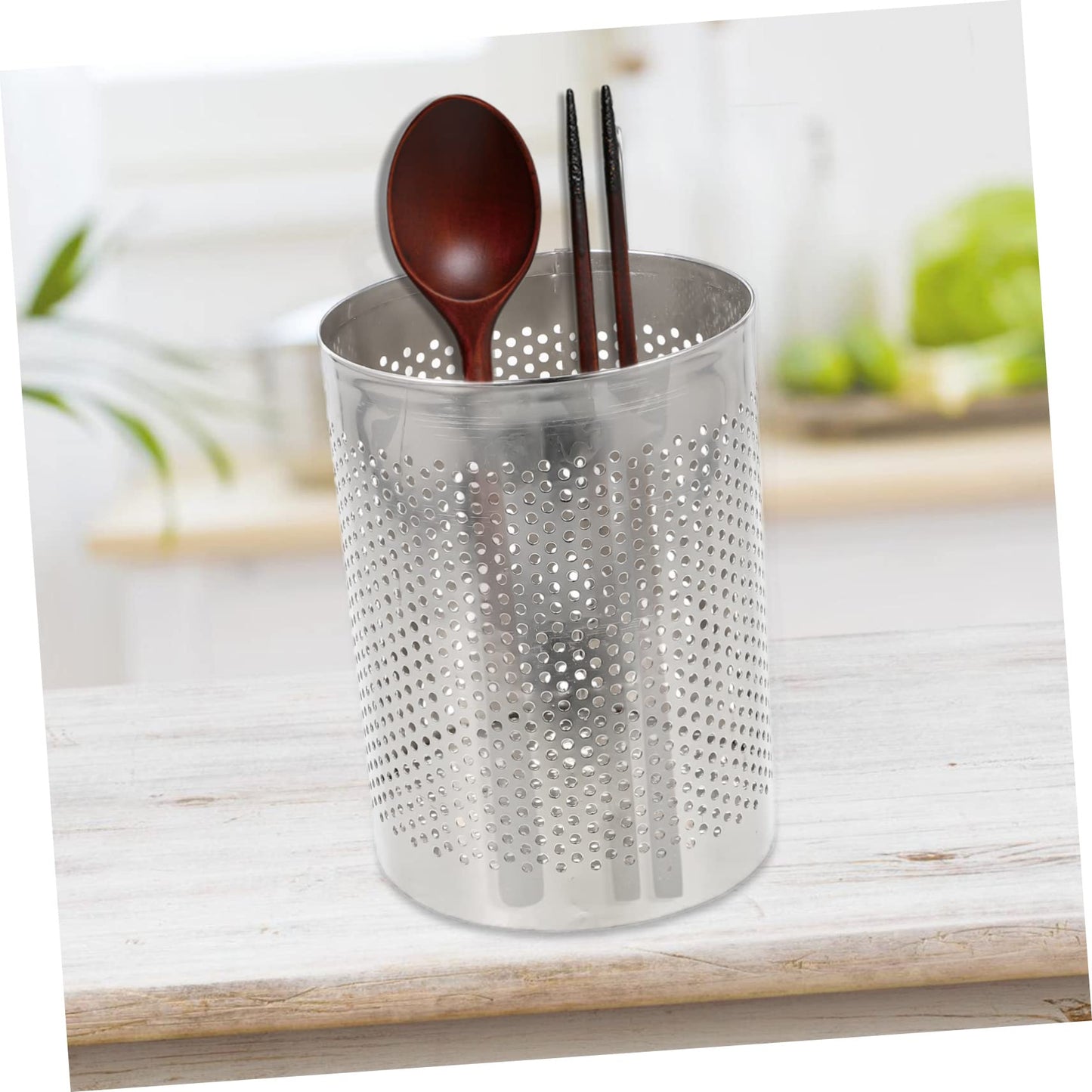 FELTECHELECTR Kitchen Cutlery Holder Stainless Steel Chopstick Holder Para Guardar Stainless Steel Flatware Stainless Steel Chopsticks Utensil Utensil Crock Holder Forks Spoons Basket Drainer