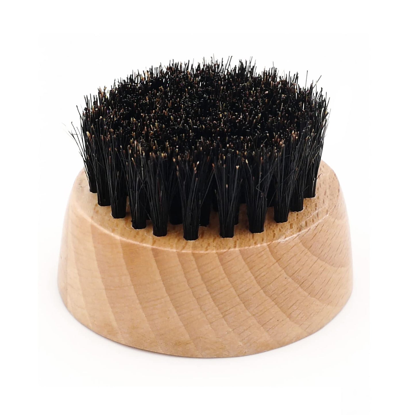 Menesia Boar Bristle Hair Beard Brush for Men, Small and Round Beard Brush, Pocket Travel Men's Wooden Mustache Brush (Skull)