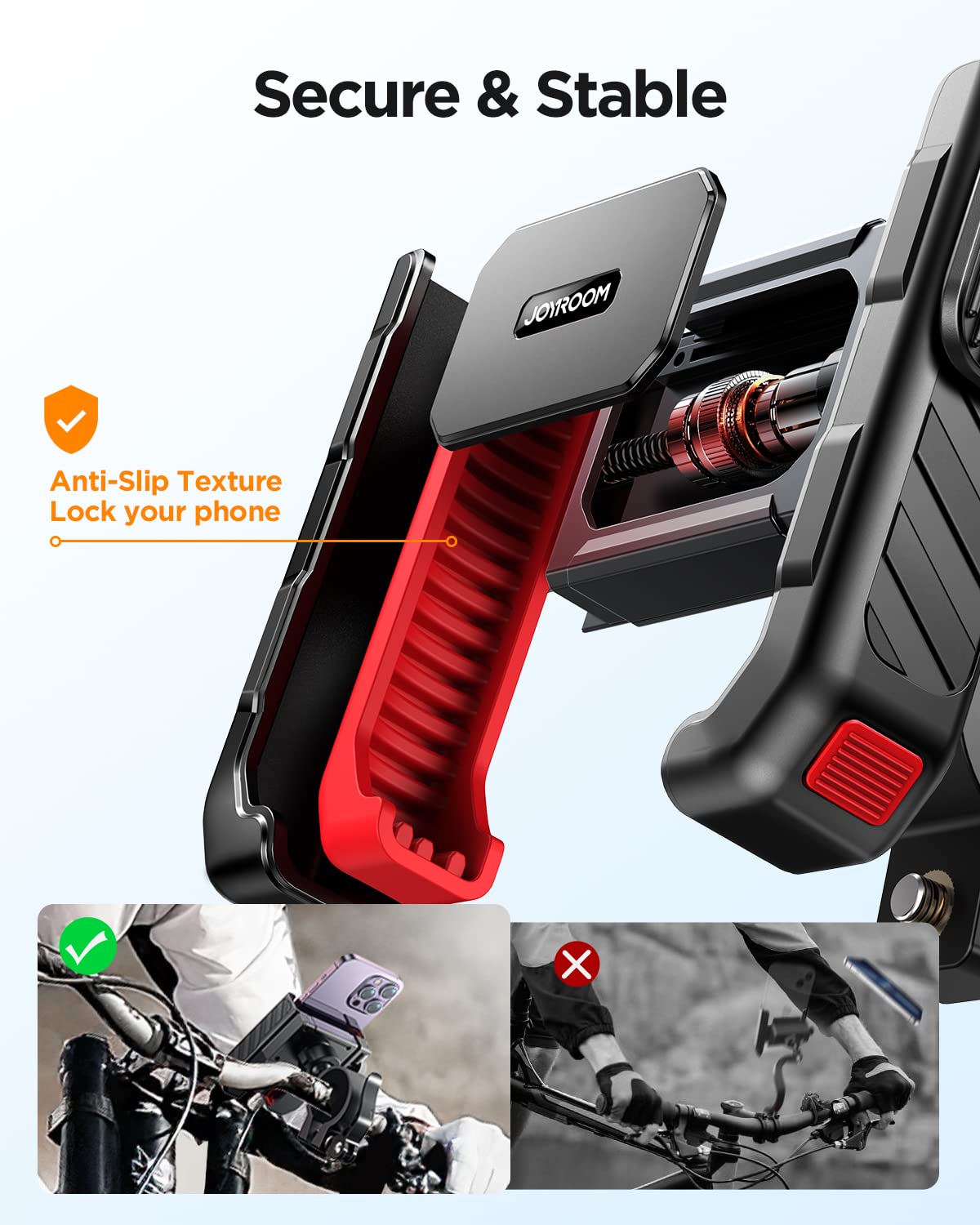 JOYROOM Motorcycle Bike Phone Mount Holder: Bicycle Handlebar Cell Phone Mount - Stroller Scooter Phone Clip for iPhone Samsung Galaxy 4.7''-7'' Smartphone - Mountain Dirt Bike Motorcycle Accessories