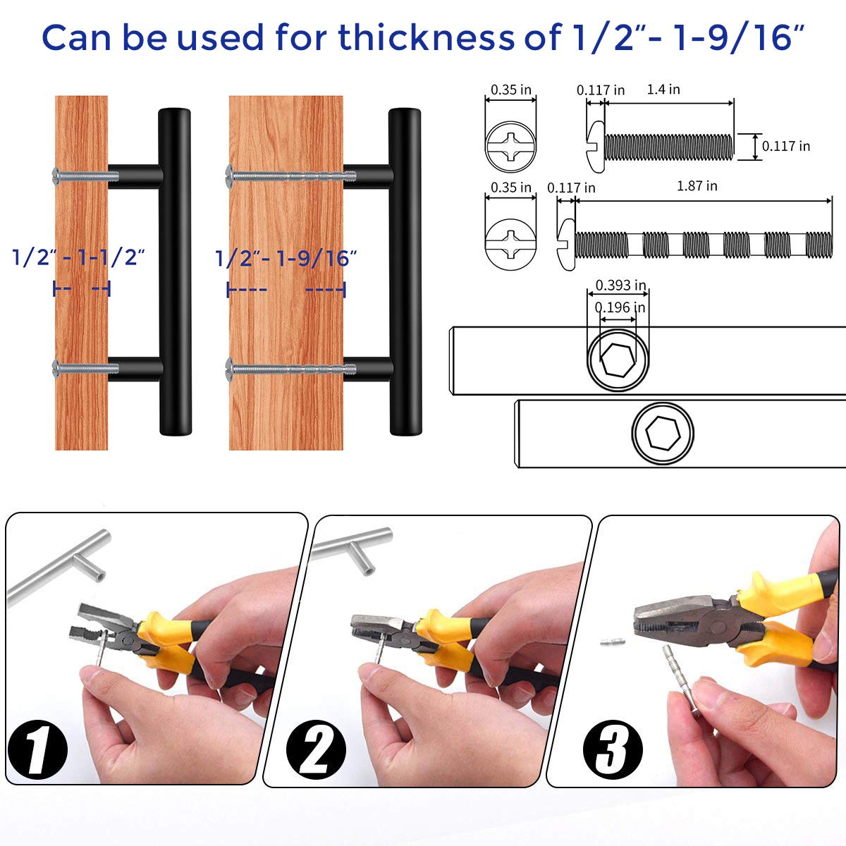 Ravinte 30 Pack 6 inch Cabinet Pulls Matte Black Stainless Steel Kitchen Cupboard Handles Cabinet Handles 3.5” Hole Center