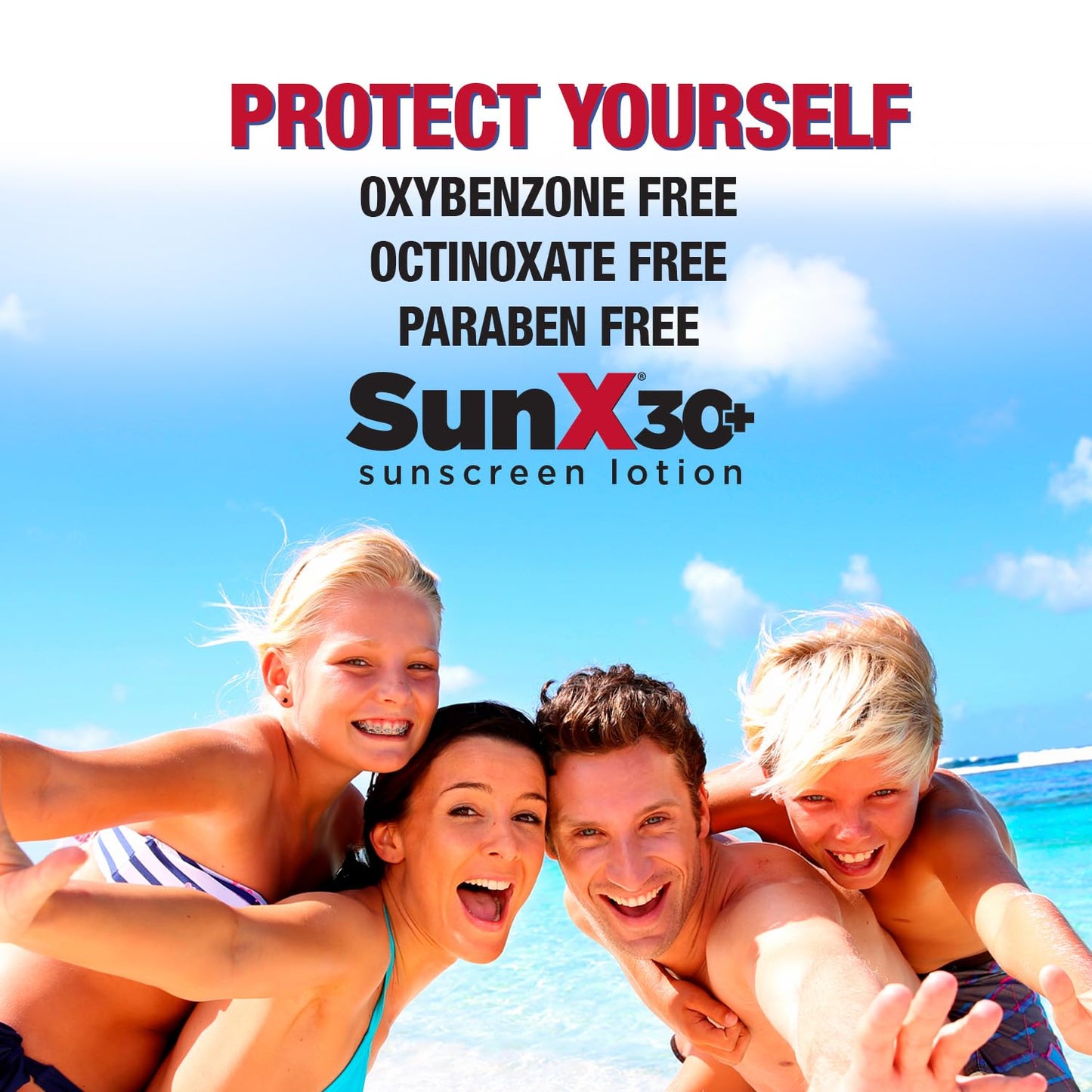 Sun X 30+ SPF Oil Free Sunscreen Lotion (16oz. Bottle) - Free of Parabens, Oxybenzone, & White Cast Properties With Broad Spectrum (UVA/UVB) Protection - Water & Sweat Resistant For Up To 80 Minutes