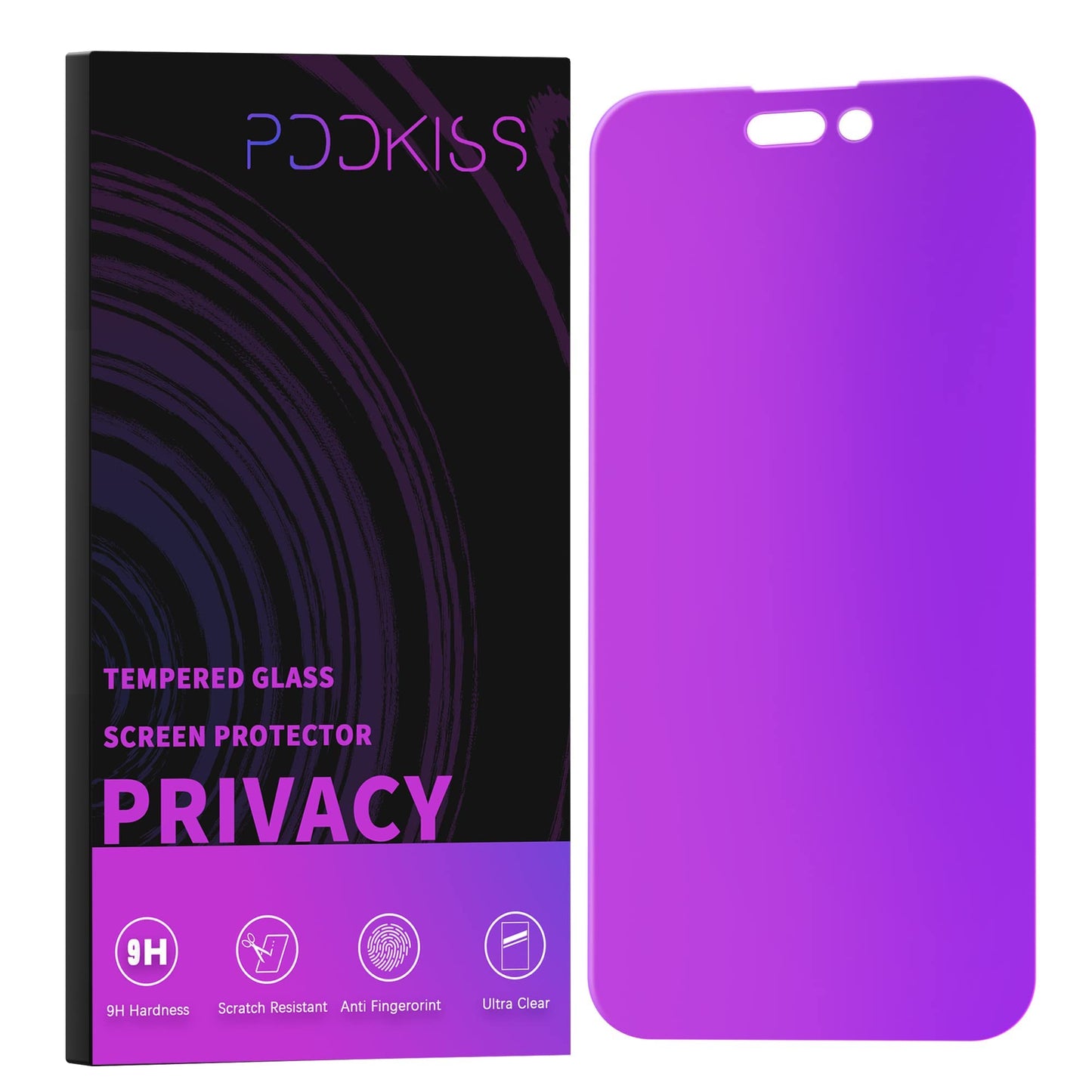 PDDKISS Compatible for iPhone 14 Pro Max Privacy Screen Protector 6.7 inch Display, Gradient Colorful Anti Spy Anti Blue Light HD Screen Protector Tempered Glass Easy Installation