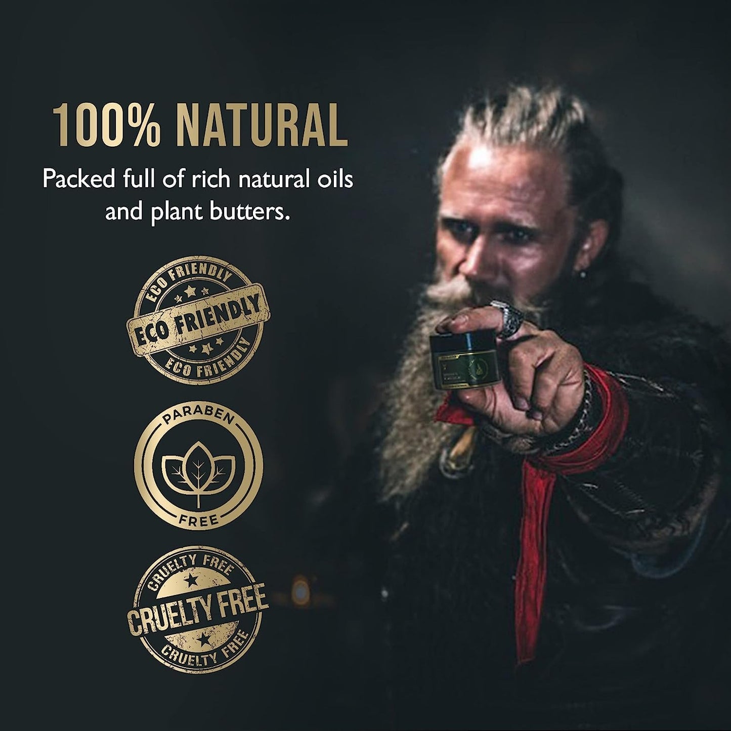 The Beard Struggle - Warrior's Beard Butter - 50g / 1.76 US. oz. Warrior-Glass Jar (Valhalla's Gates)