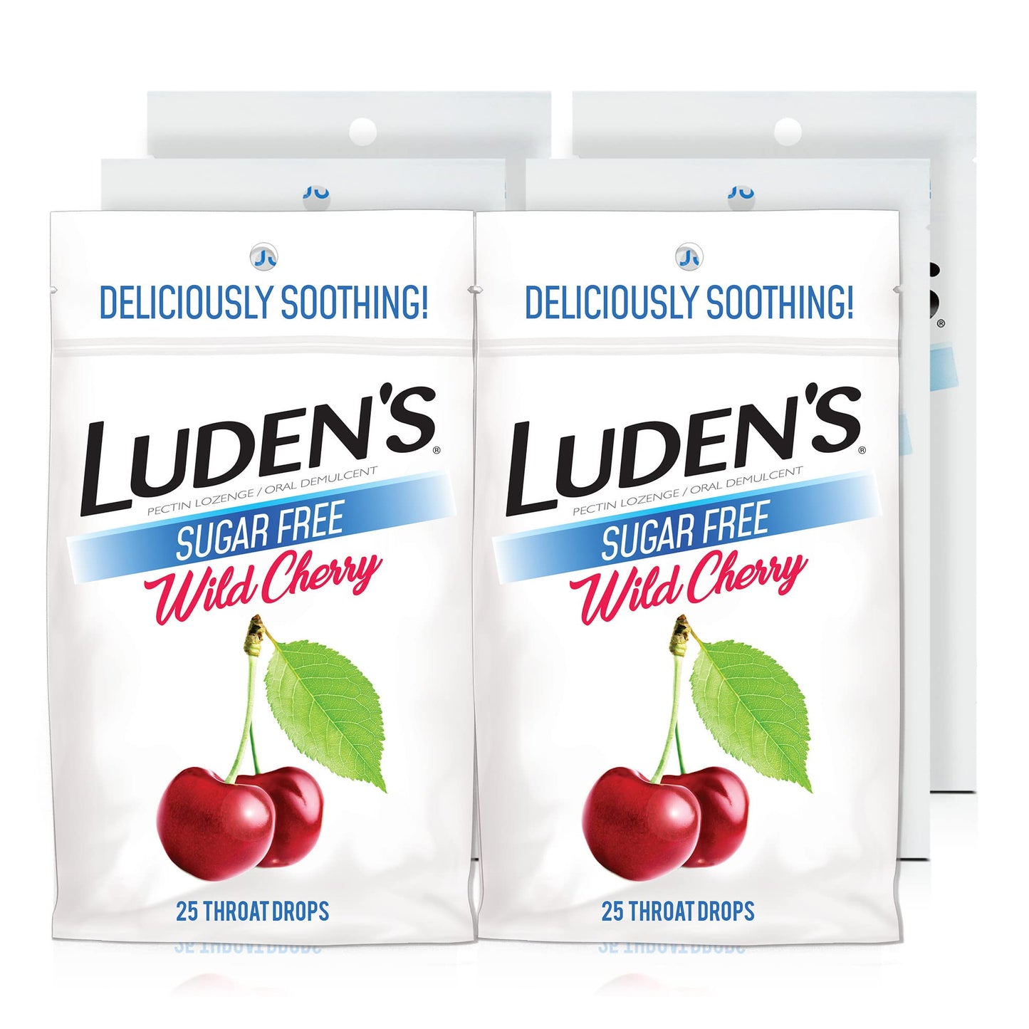 Luden's Sugar Free Wild Cherry Throat Drops, Sore Throat Relief, 25 Count (6 Pack)