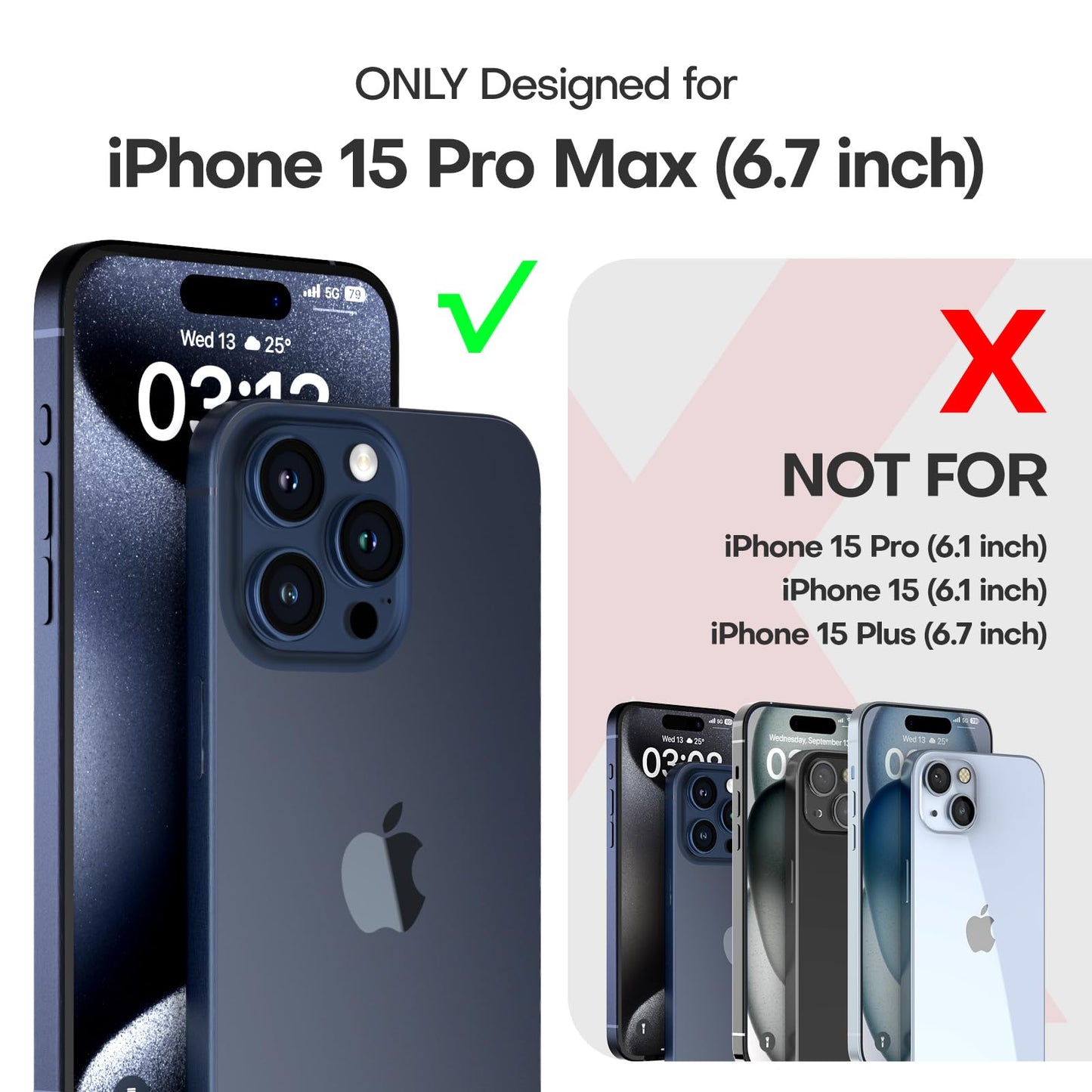 TAURI 5 in 1 for iPhone 15 Pro Max Case Crystal Clear, [Not-Yellowing & Military Drop Defense] with 2X Screen Protector+2X Camera Lens Protector+1X Magnetic Ring, Slim Shockproof Phone Case 6.7 inch