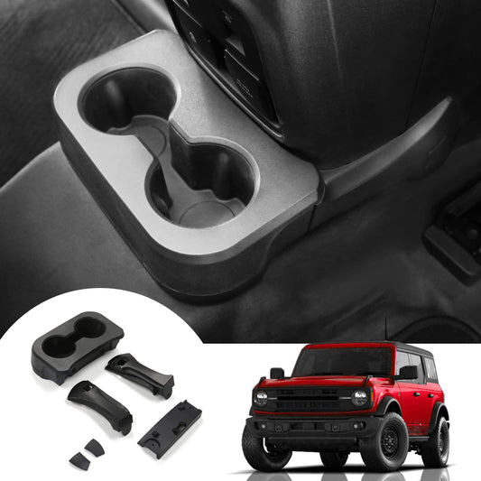 Mabett Removable Rear Dual Cup Holder for Ford Bronco 2021 2022 2023 2/4 Door Bronco Accessories（Not for Bronco Sport