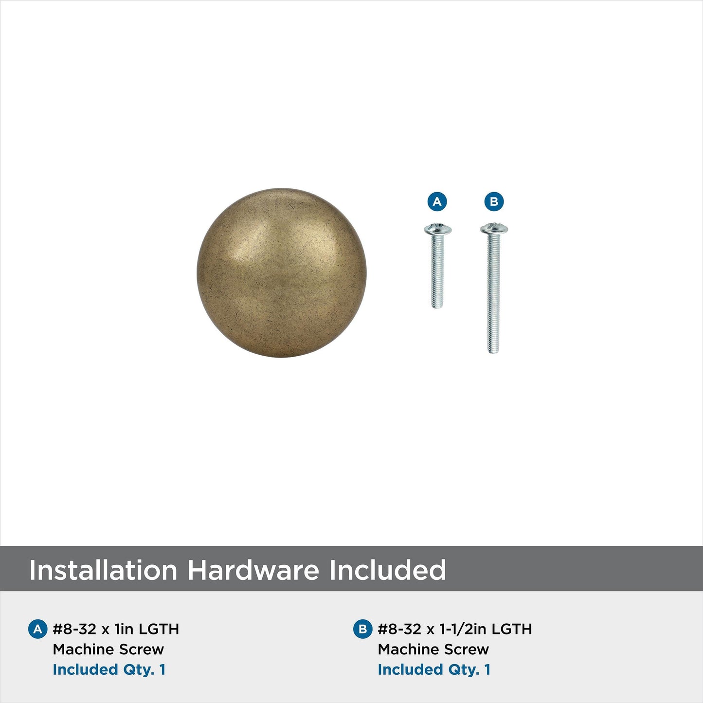 Amerock | Cabinet Knob | Burnished Brass | 1-1/4 inch (32 mm) Diameter | Edona | 1 Pack | Drawer Knob | Cabinet Hardware