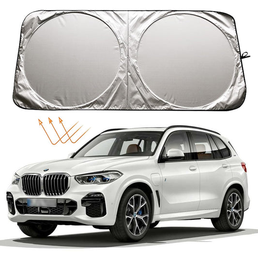 XHRING Windshield Sun Shade for BMW Accessories X5 X3 X7 X1 X4 X6 3 4 5 6 7 8 M5 M6 M7 M8 Series Accessories, Car Front Window Sunshade Sun Visor Shield for BMW Accessories