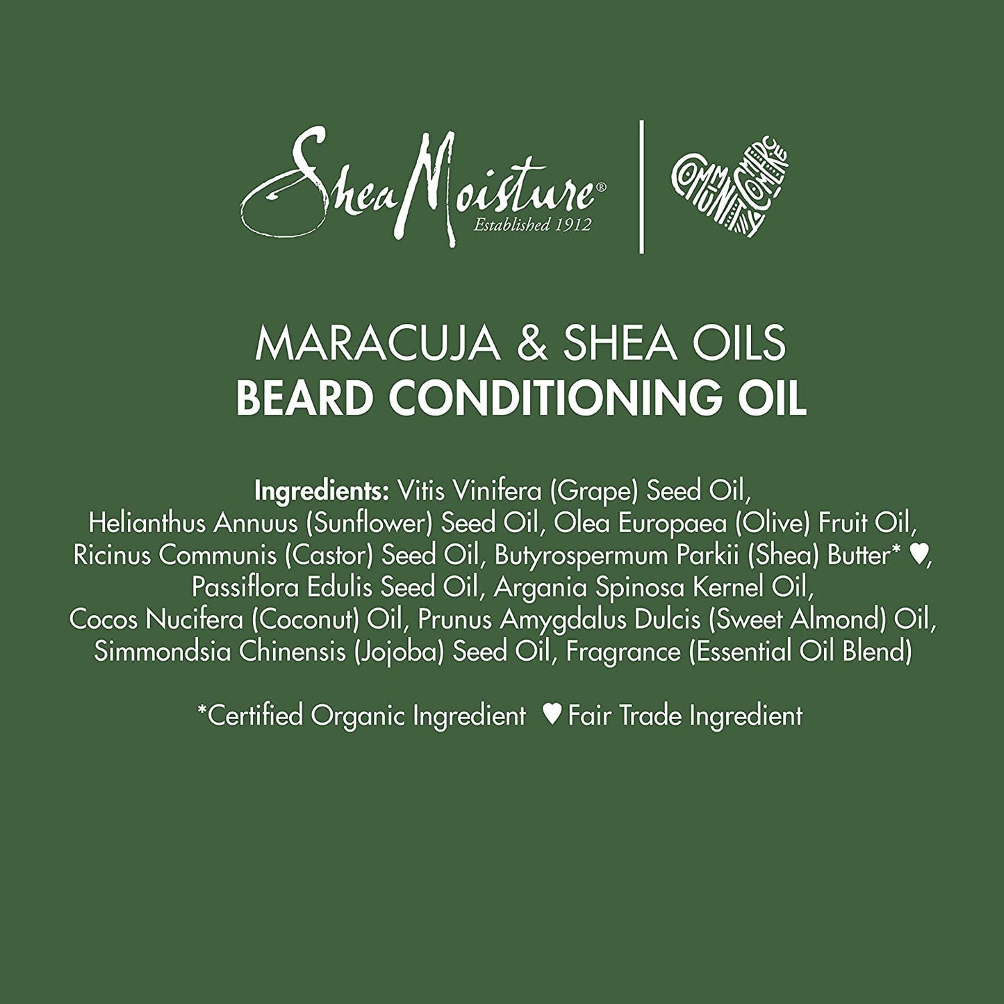 SheaMoisture Beard Conditioning Oil for Men, Beard Oil with Coconut Oil, Olive Oil, Maracuja Oil & Shea Butter to Moisturize & Soften, Beard Conditioner & Detangler, Pack of 2-3.2 Fl Oz Ea